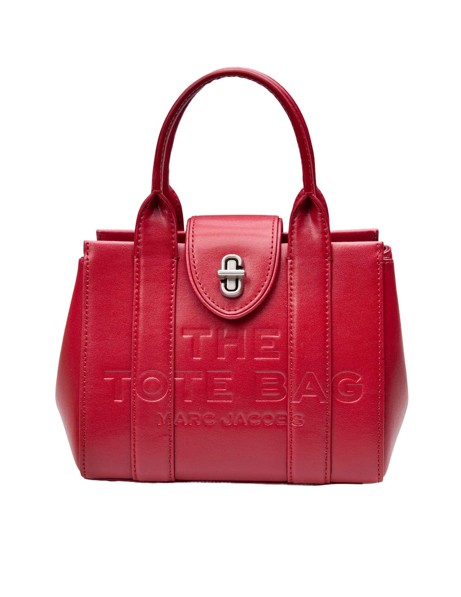 Shop Marc Jacobs The Mini Tote In Red Leather