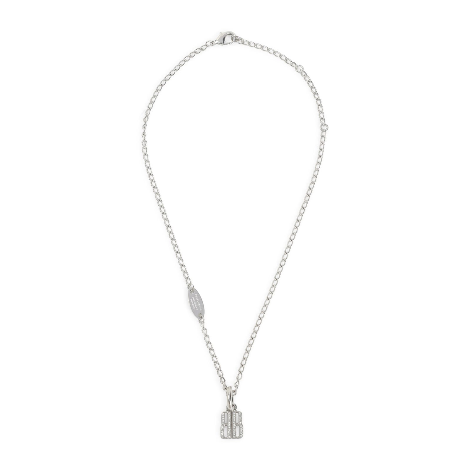 Balenciaga Delicate Chain Link Pendant Necklace In Silver