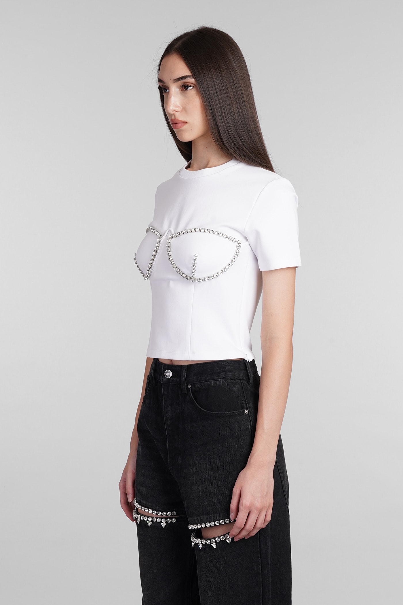 AREA T-SHIRT IN WHITE RAYON 