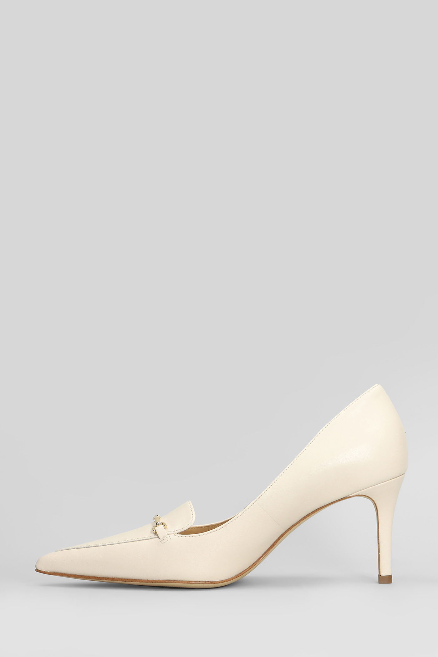 Michael Kors Lena Pump Pumps In Beige Leather In Neutral
