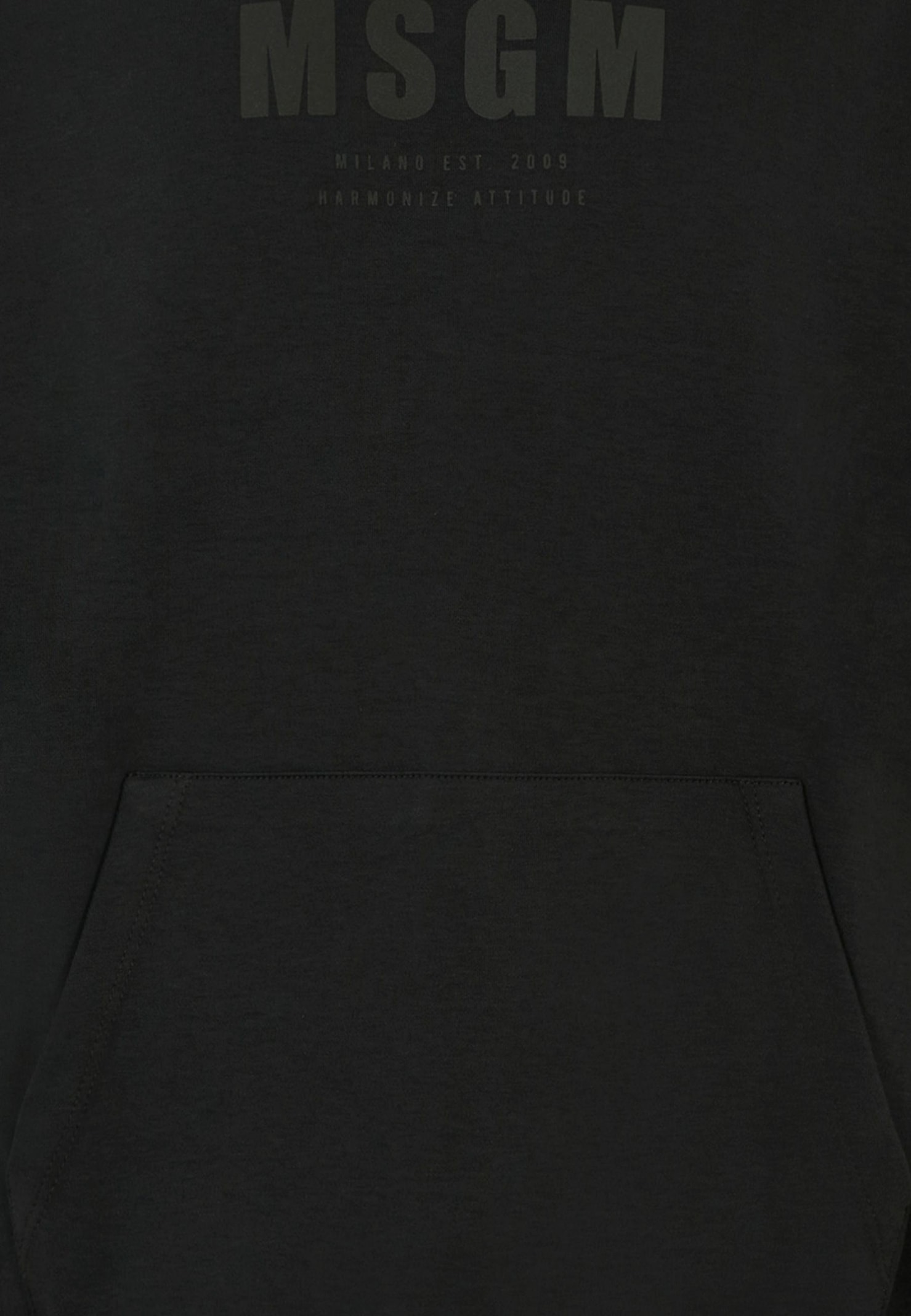 Msgm Black Sweatshirt For Kids With Logo In Black
