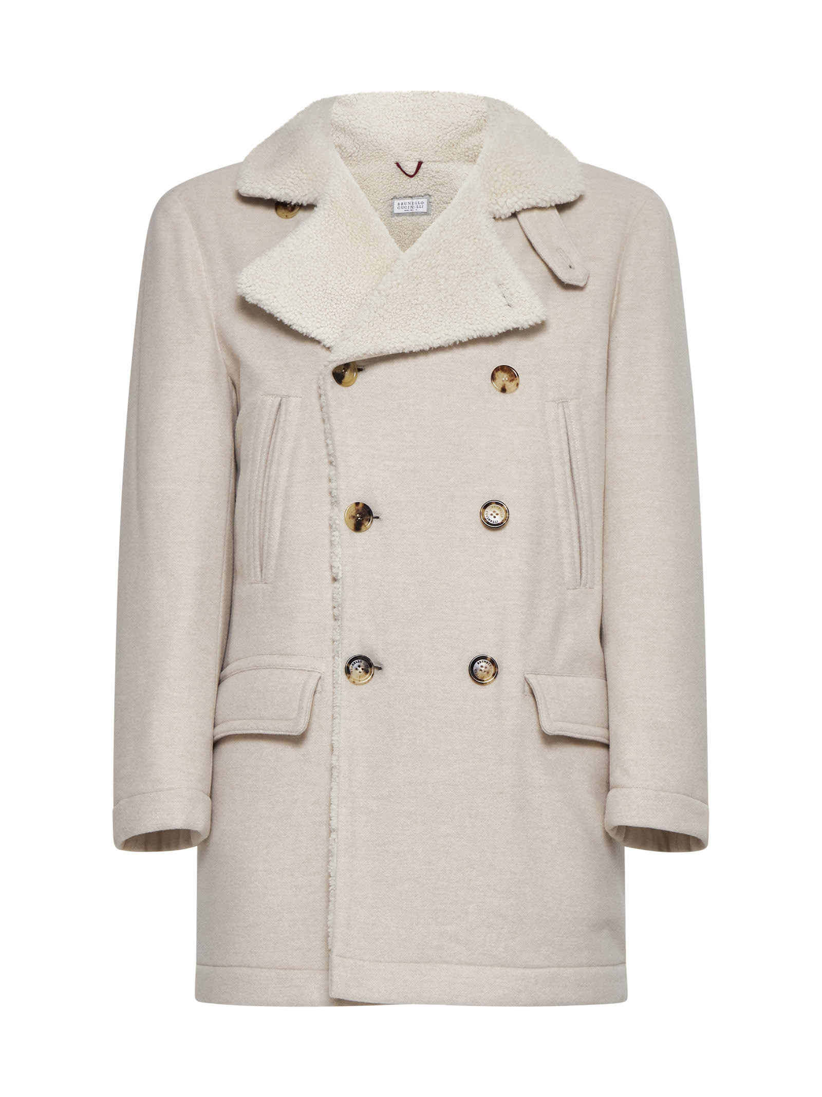 Shop Brunello Cucinelli Coat In White