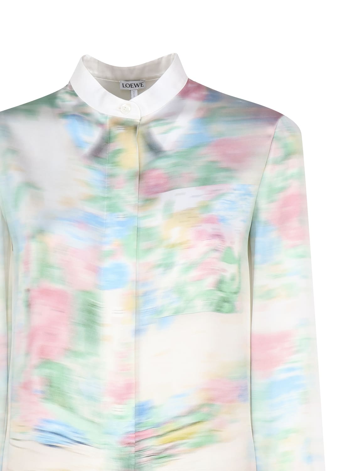 Shop Loewe Shirt Crafted In Lightweight Viscose And Silk Satin In Multicolor
