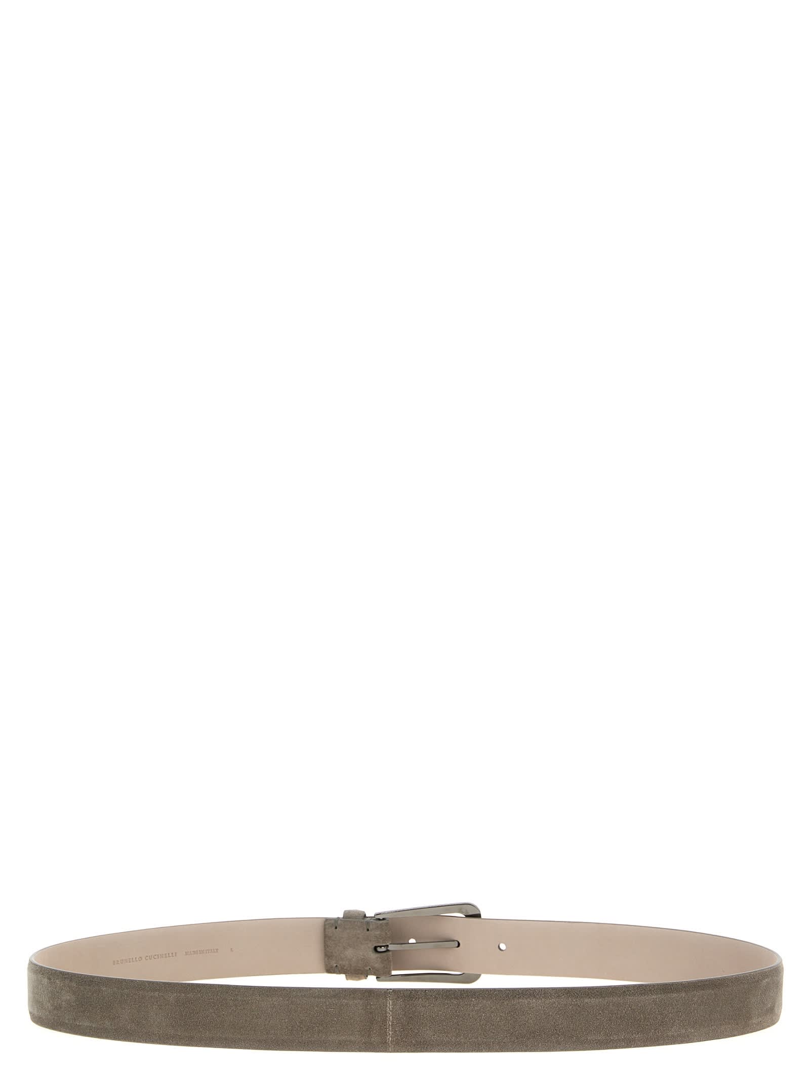 Shop Brunello Cucinelli Suede Belt In Gray