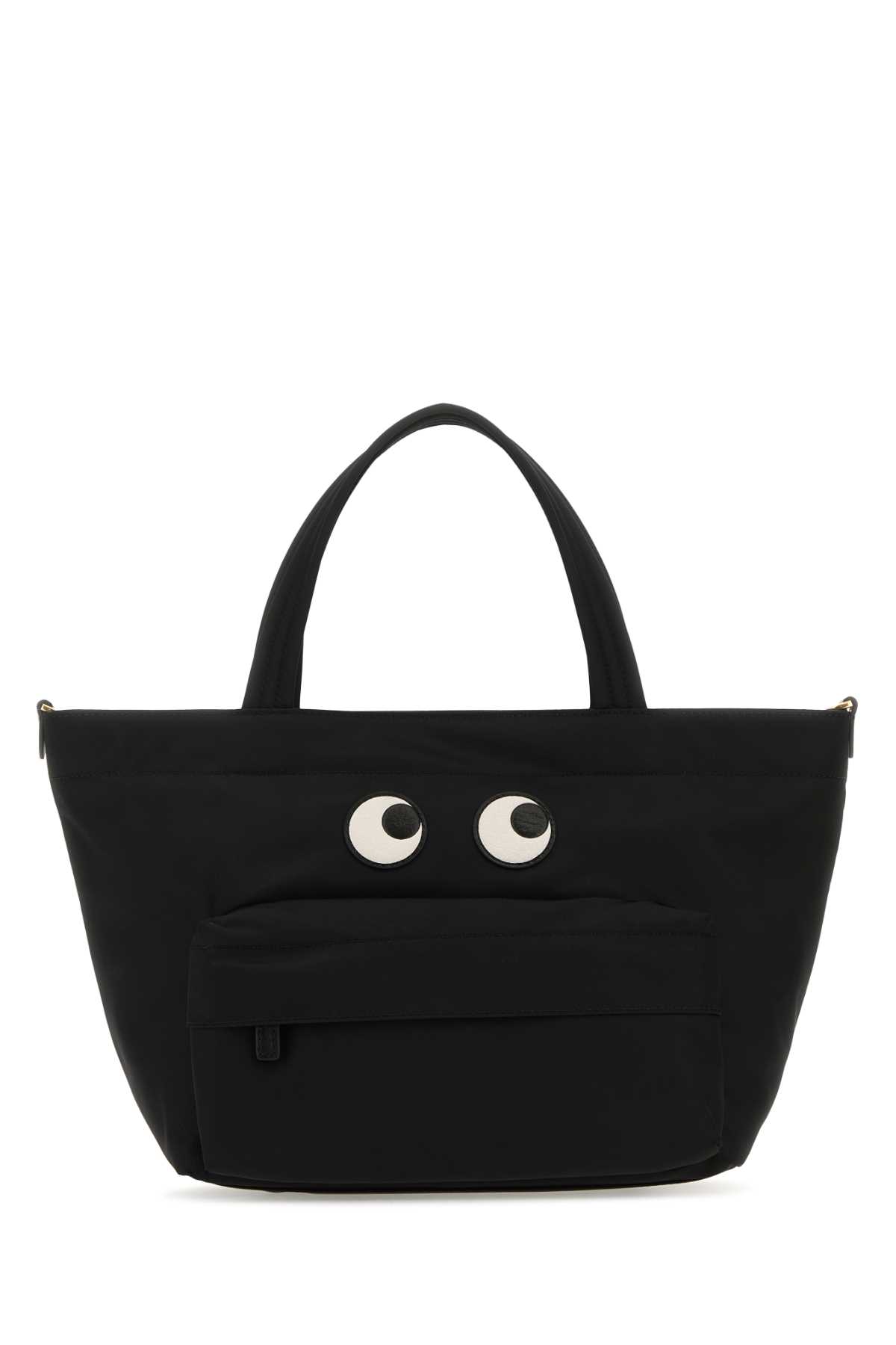 Shop Anya Hindmarch Black Nylon Mini Eyes Handbag