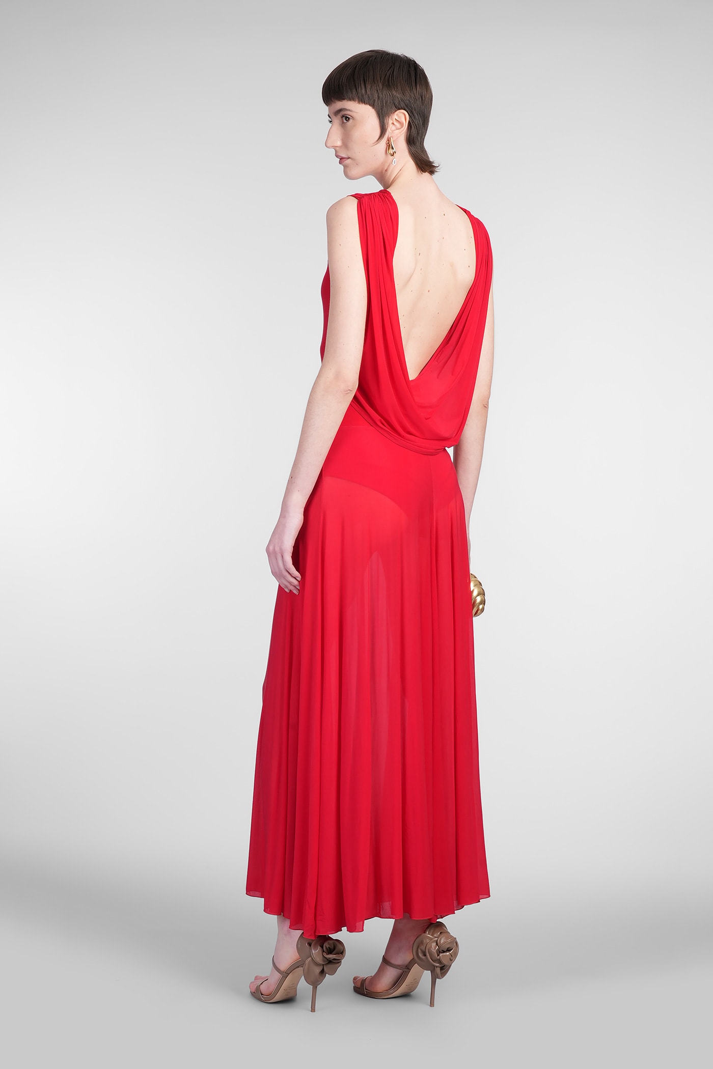 Magda Butrym Dress 11 In Red Polyamide Polyester