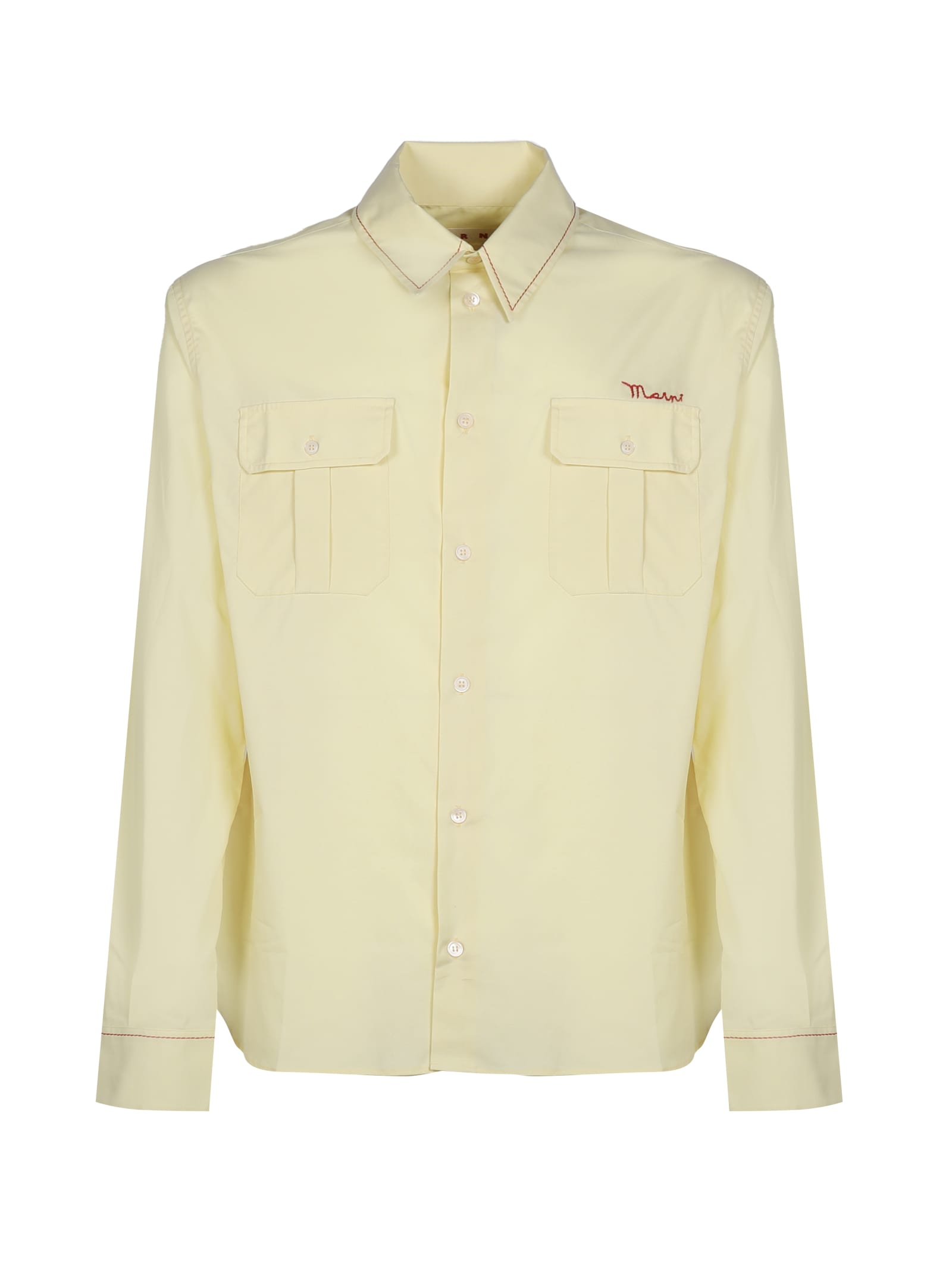 MARNI COTTON SHIRT WITH EMBROIDERY