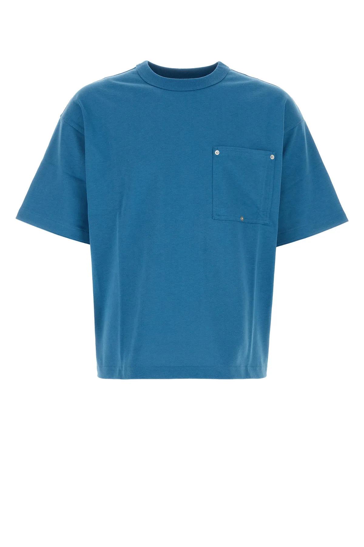 Shop Bottega Veneta Air Force Blue Cotton Oversize T-shirt In Pacific