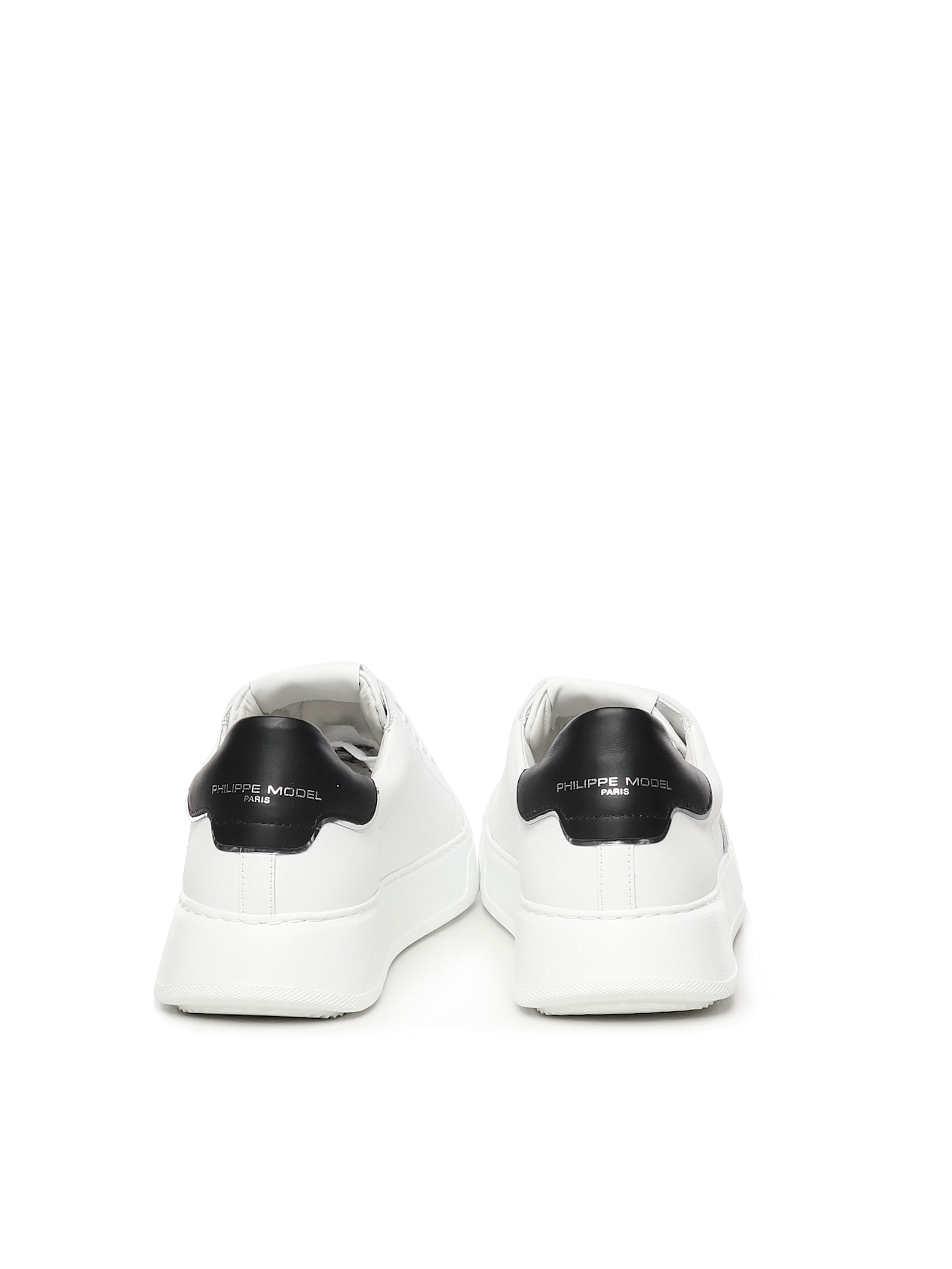 Philippe Model Temple White Black Leather Sneaker In White, Black