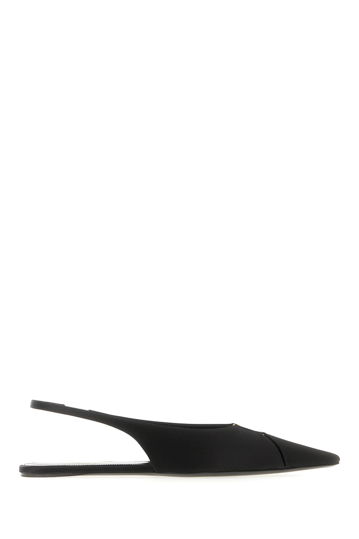 Shop Saint Laurent Black Satin Babylone Ballerinas In Nero