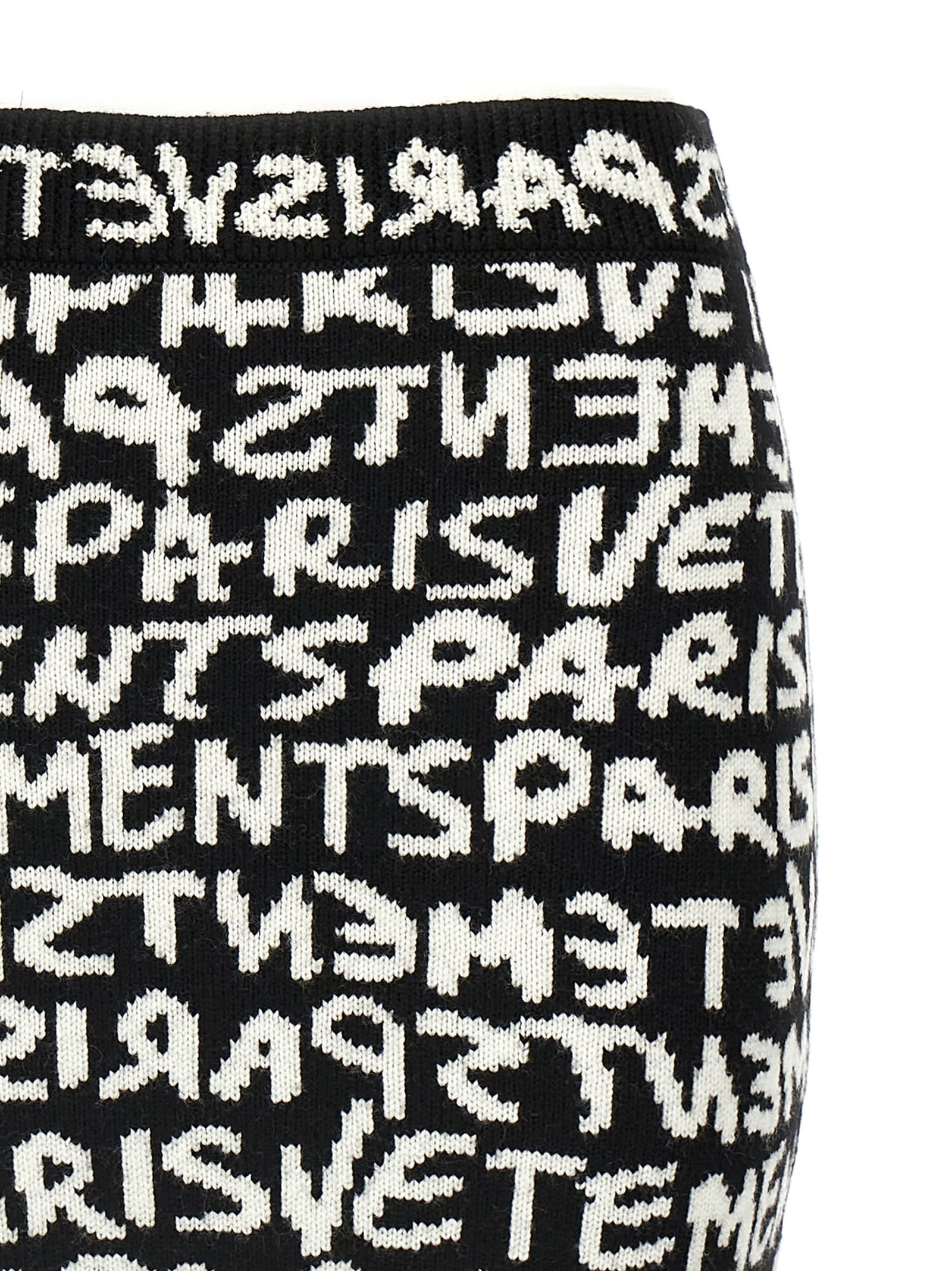 Shop Vetements Paris Monogram Mini Skirt In White/black