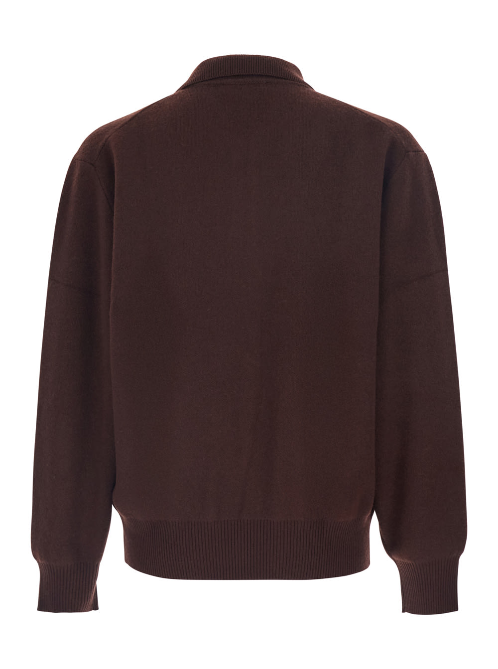 Dunst Unisex Cashmere Collared Sweater In Brown