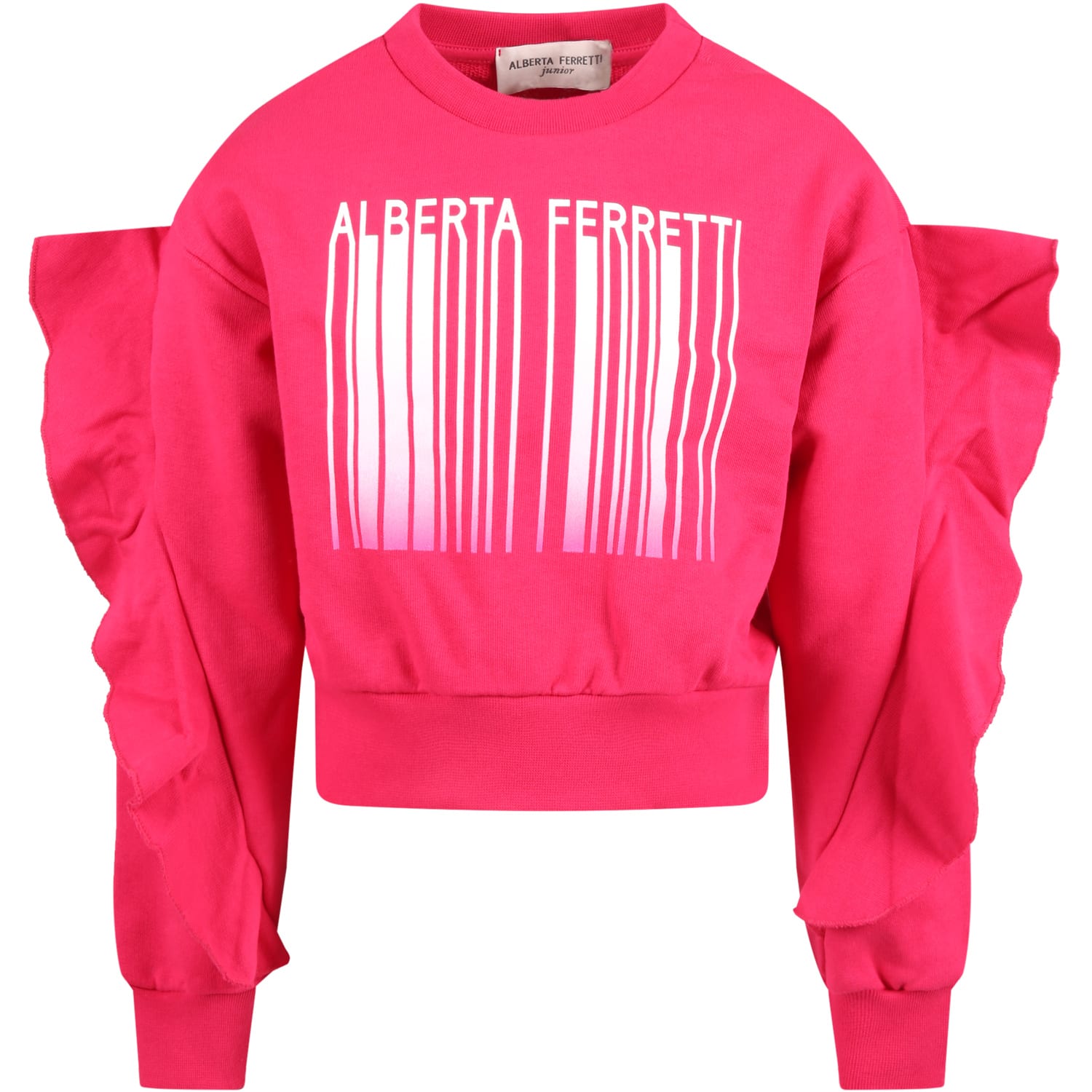 Alberta Ferretti Fuchsia Sweatshirt For Girl With Logo