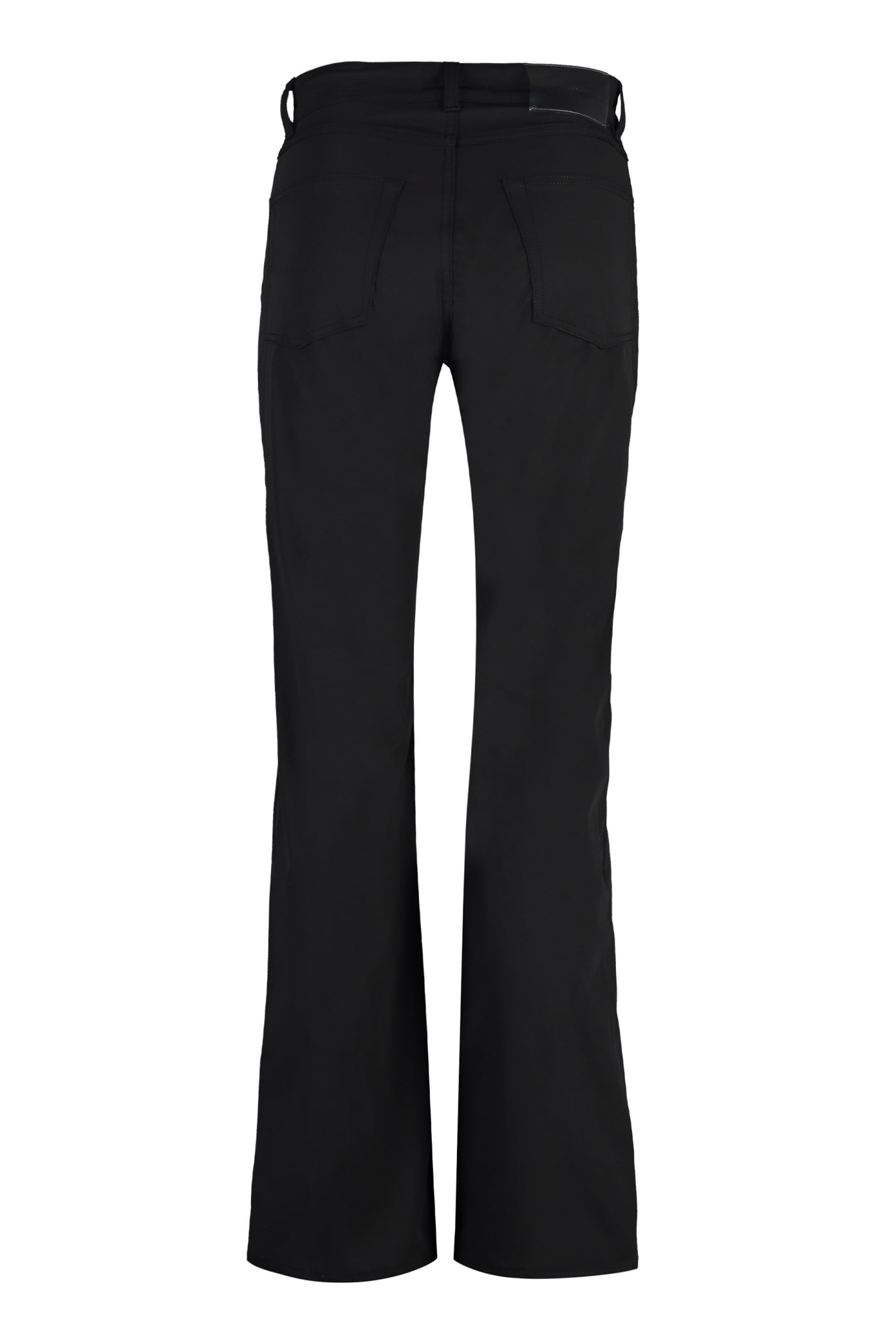 Shop Our Legacy Flared Cotton Trousers In Black