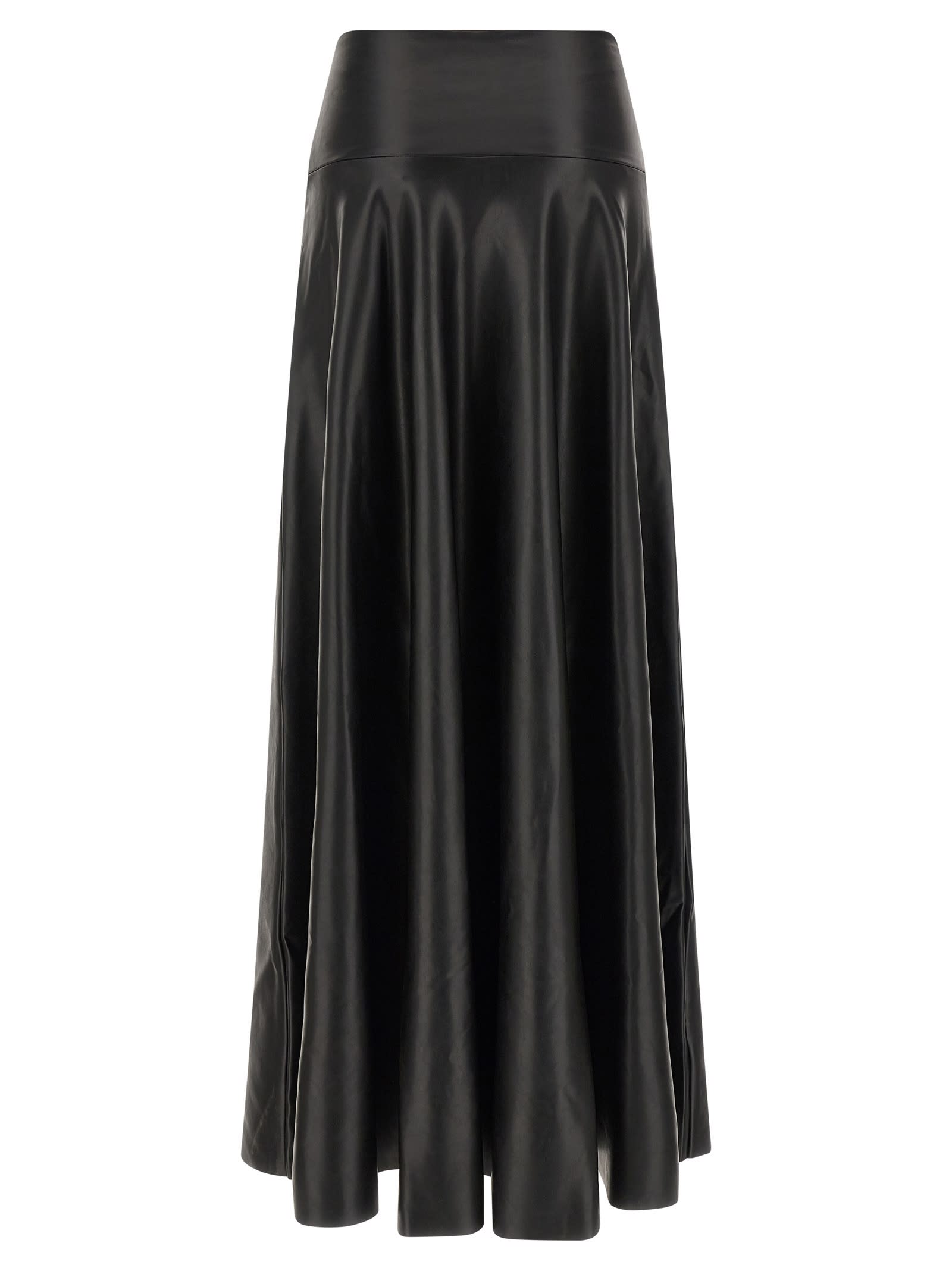 Norma Kamali Flared Skirt To Floor Skirt In Black