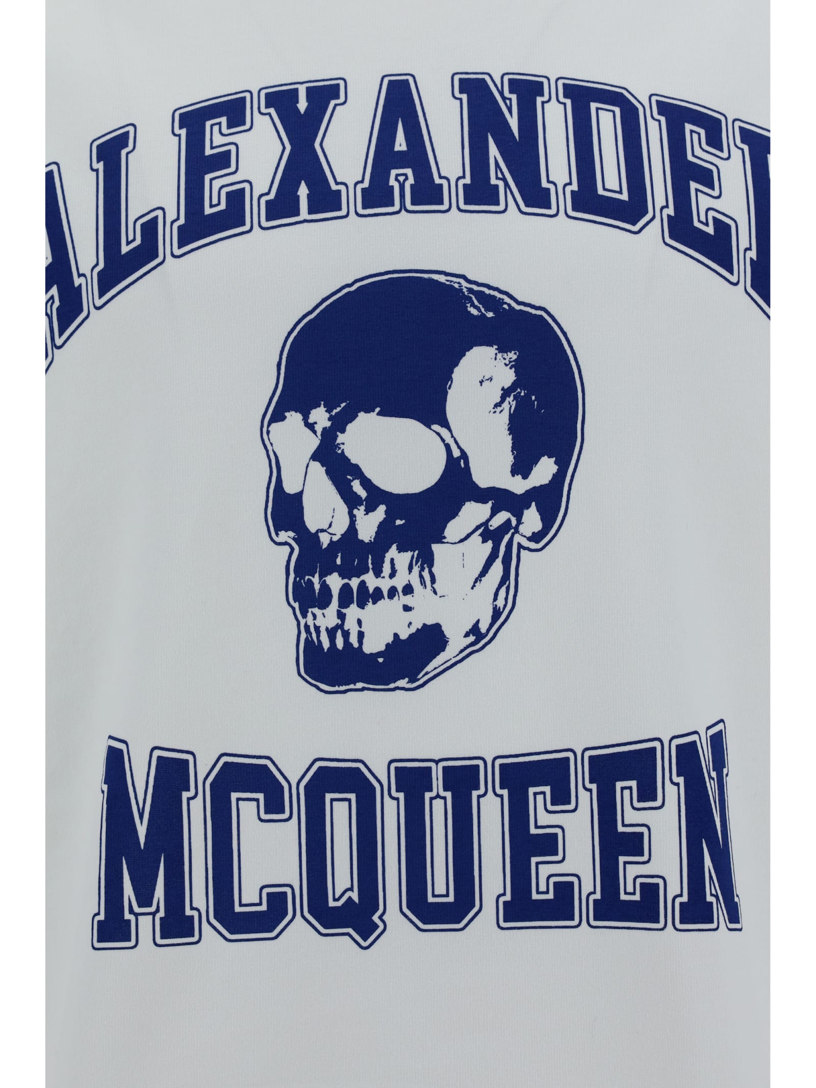 Alexander Mcqueen T-shirt Varsity In White/indigo