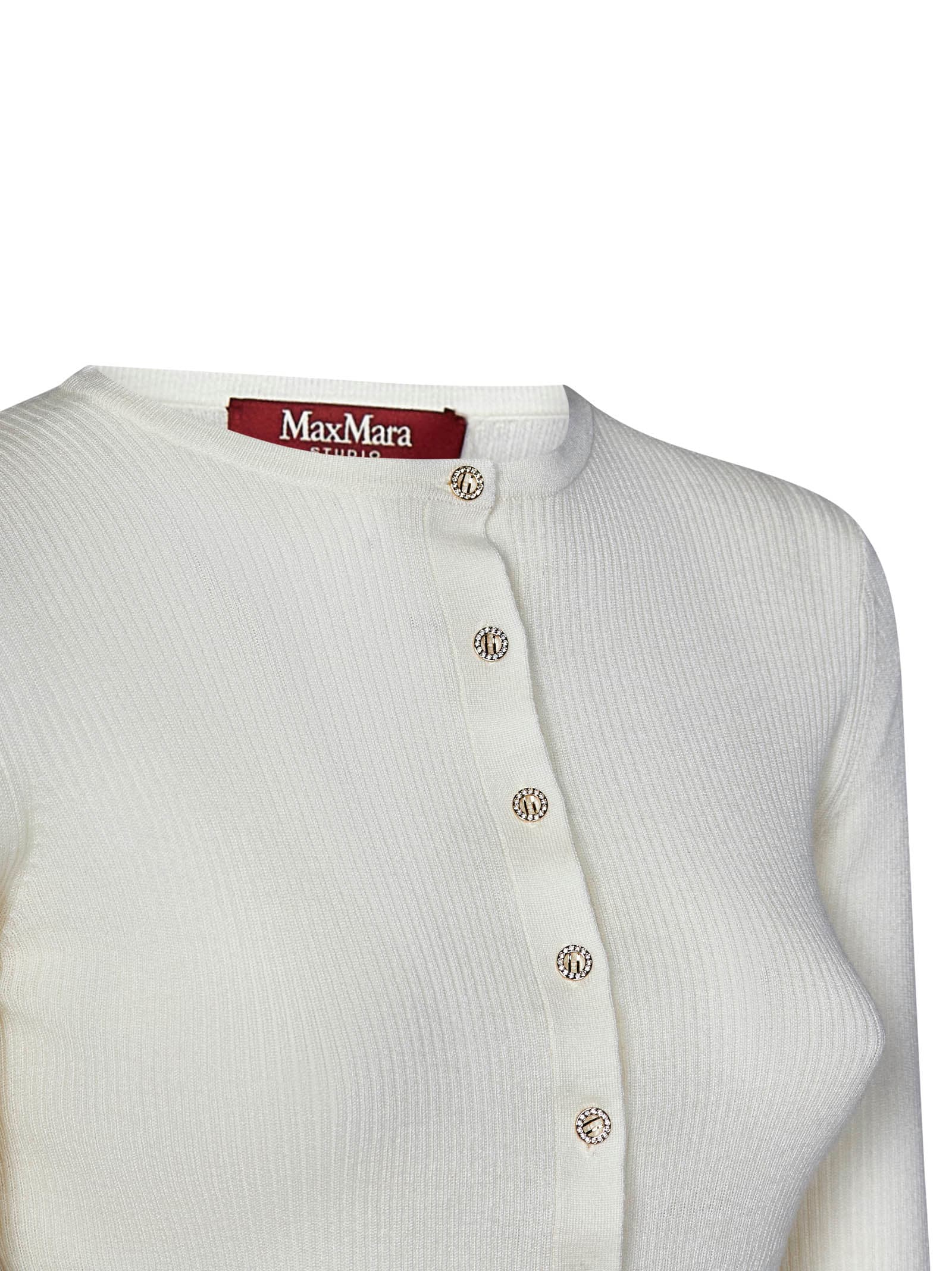 Shop Max Mara Maxmara Studio Feriale Cardigan In Ivory