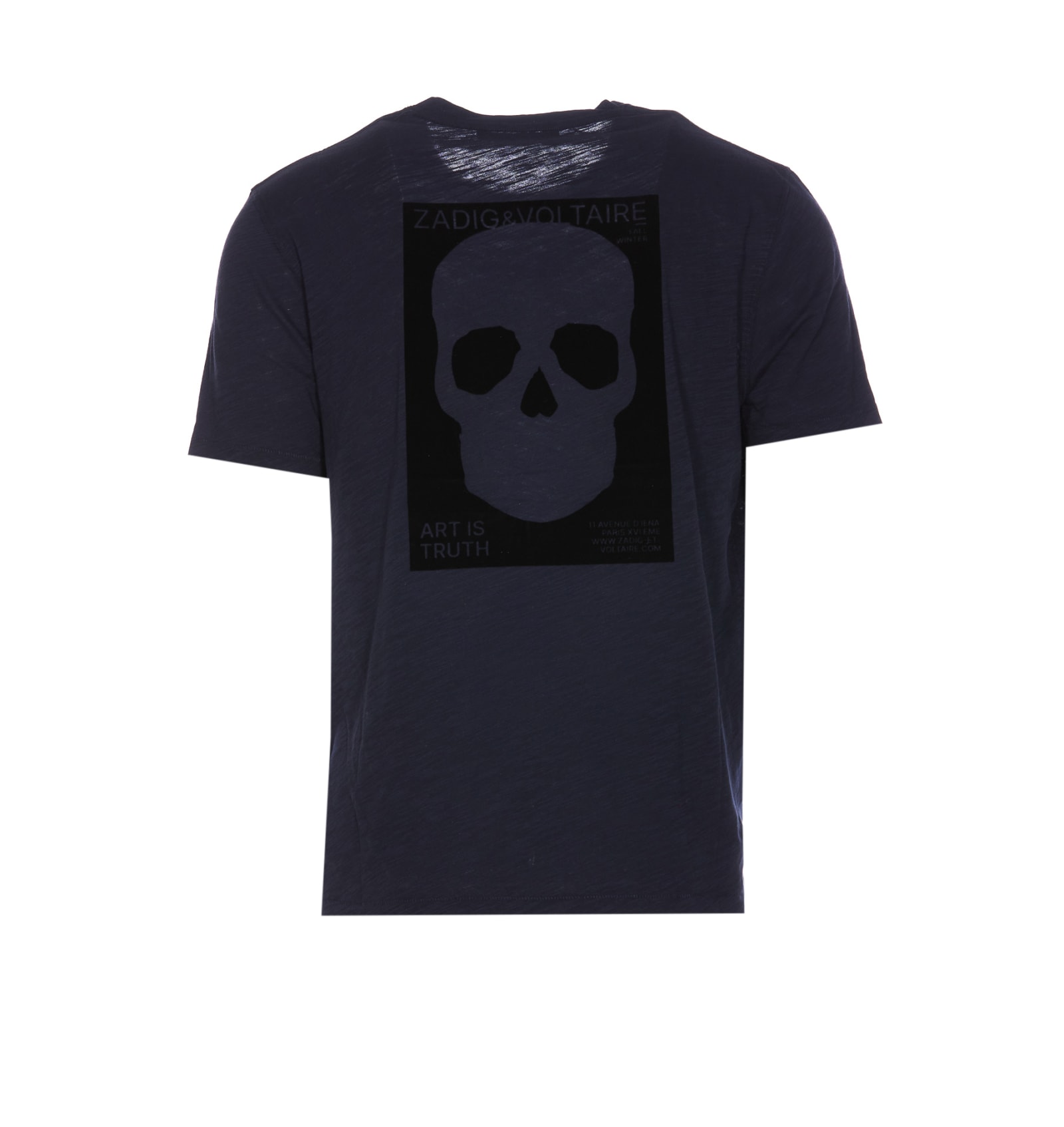 Shop Zadig &amp; Voltaire Stockholm Flamme Skull T-shirt In Blue