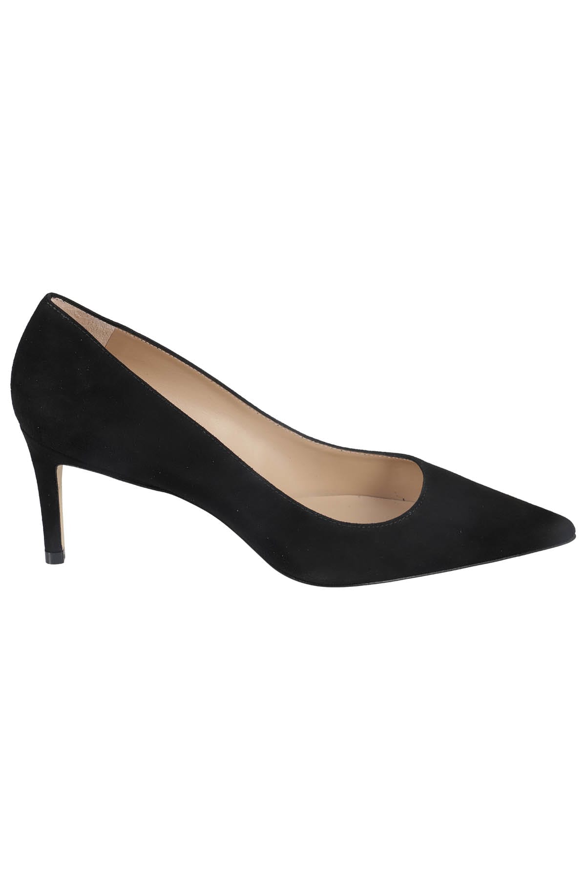 Stuart Weitzman Pointed-toe 75mm Leather Pumps In Blk Black