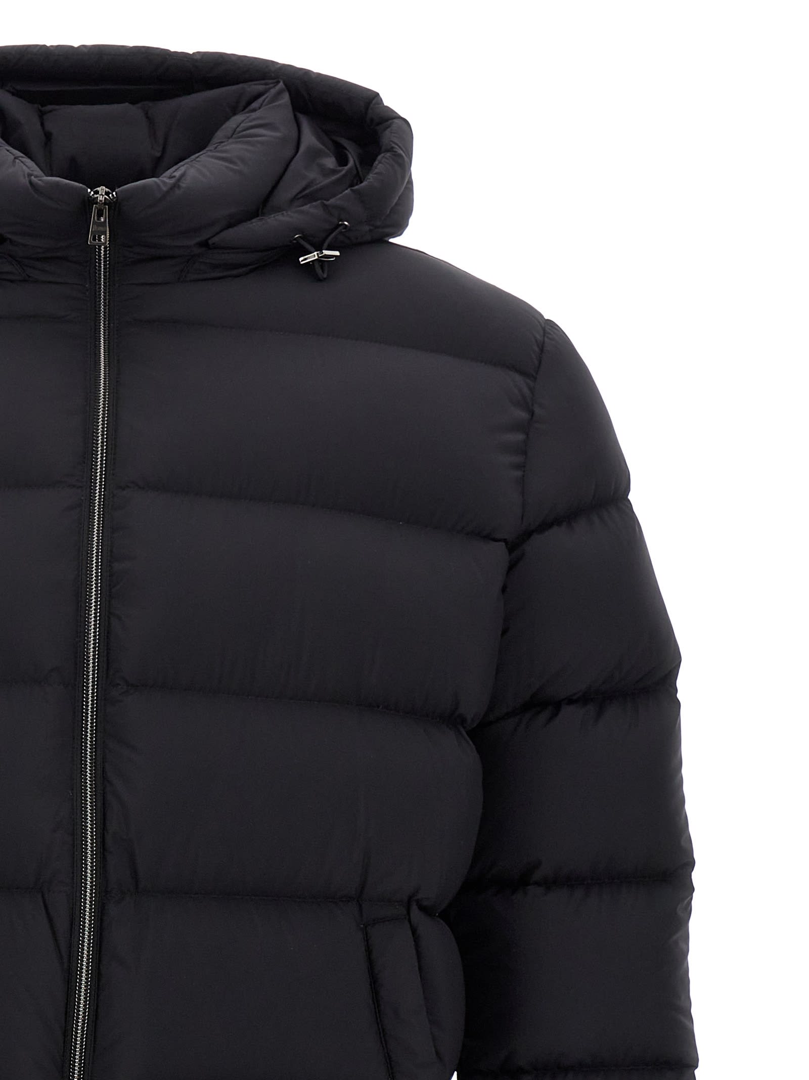 Shop Herno Hooded Down Jacket In Nero