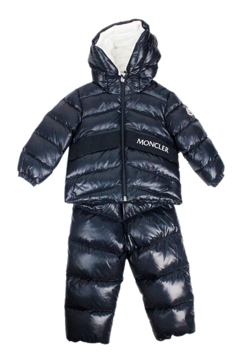 Moncler Kids' Complete Ski Suit Consisting Of Dungarees And Real Goose ...
