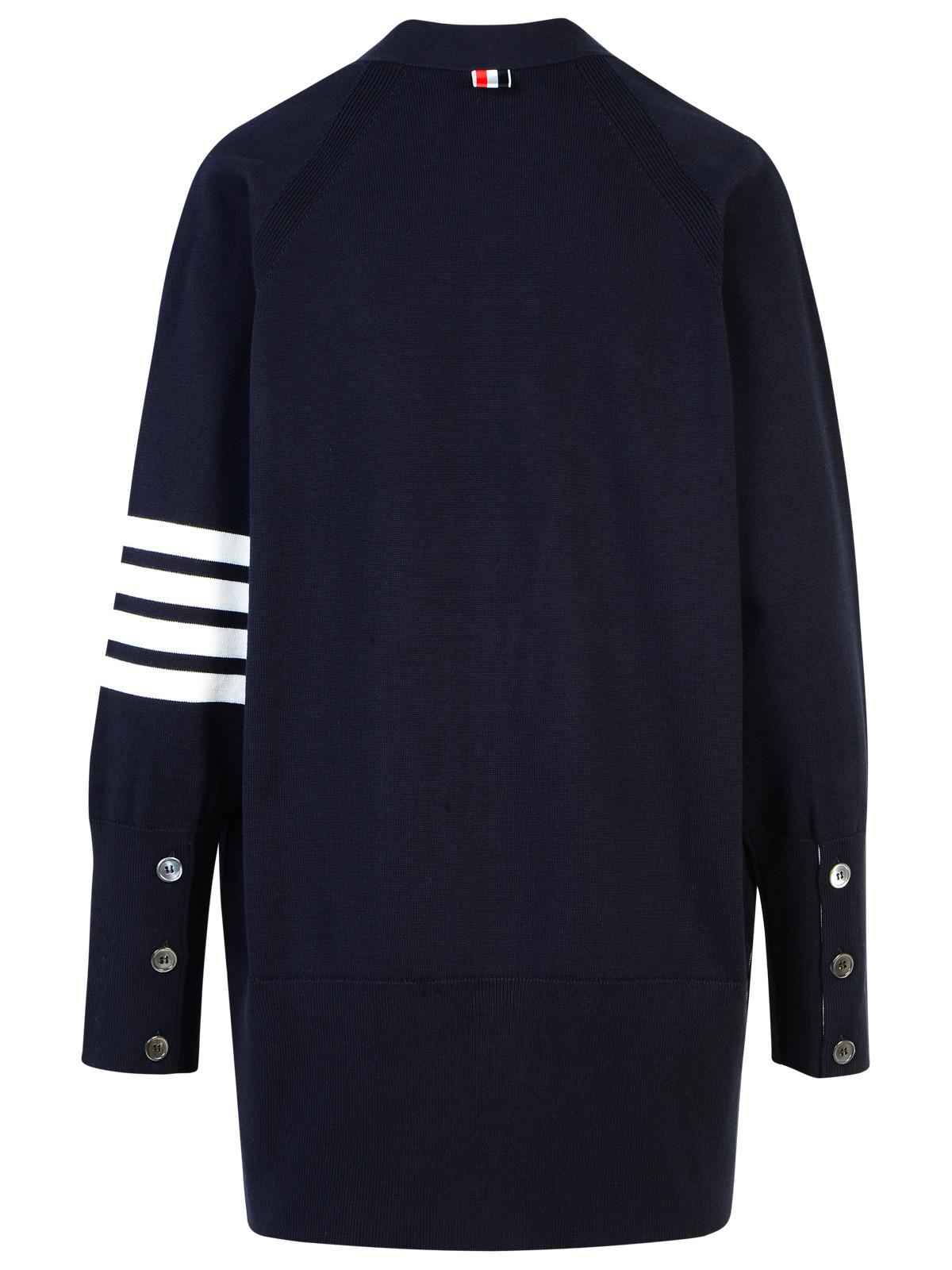 Shop Thom Browne 4-bar Navy Cotton Cardigan