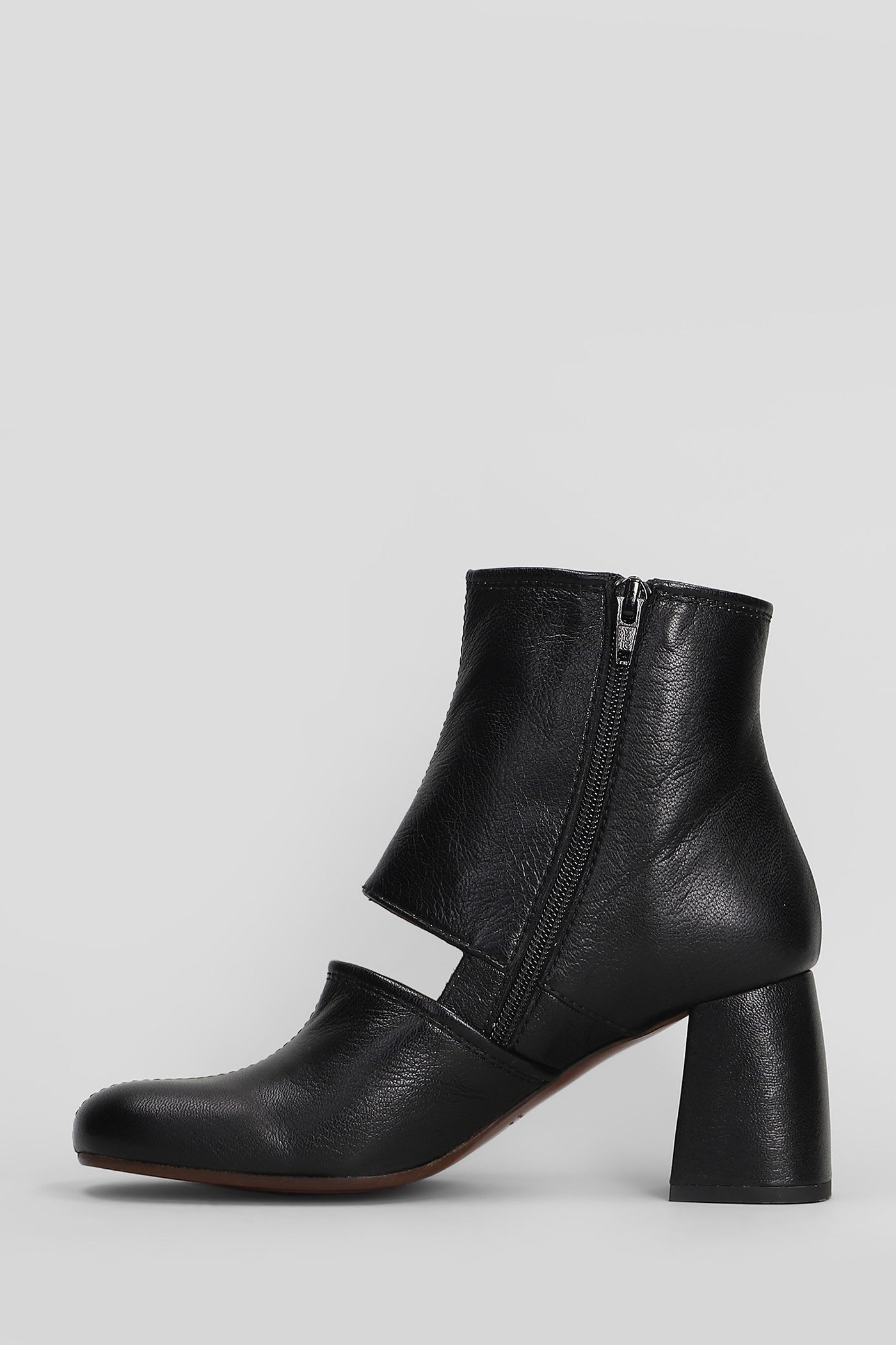 Chie Mihara Sonli High Heels Ankle Boots In Black Leather In Black