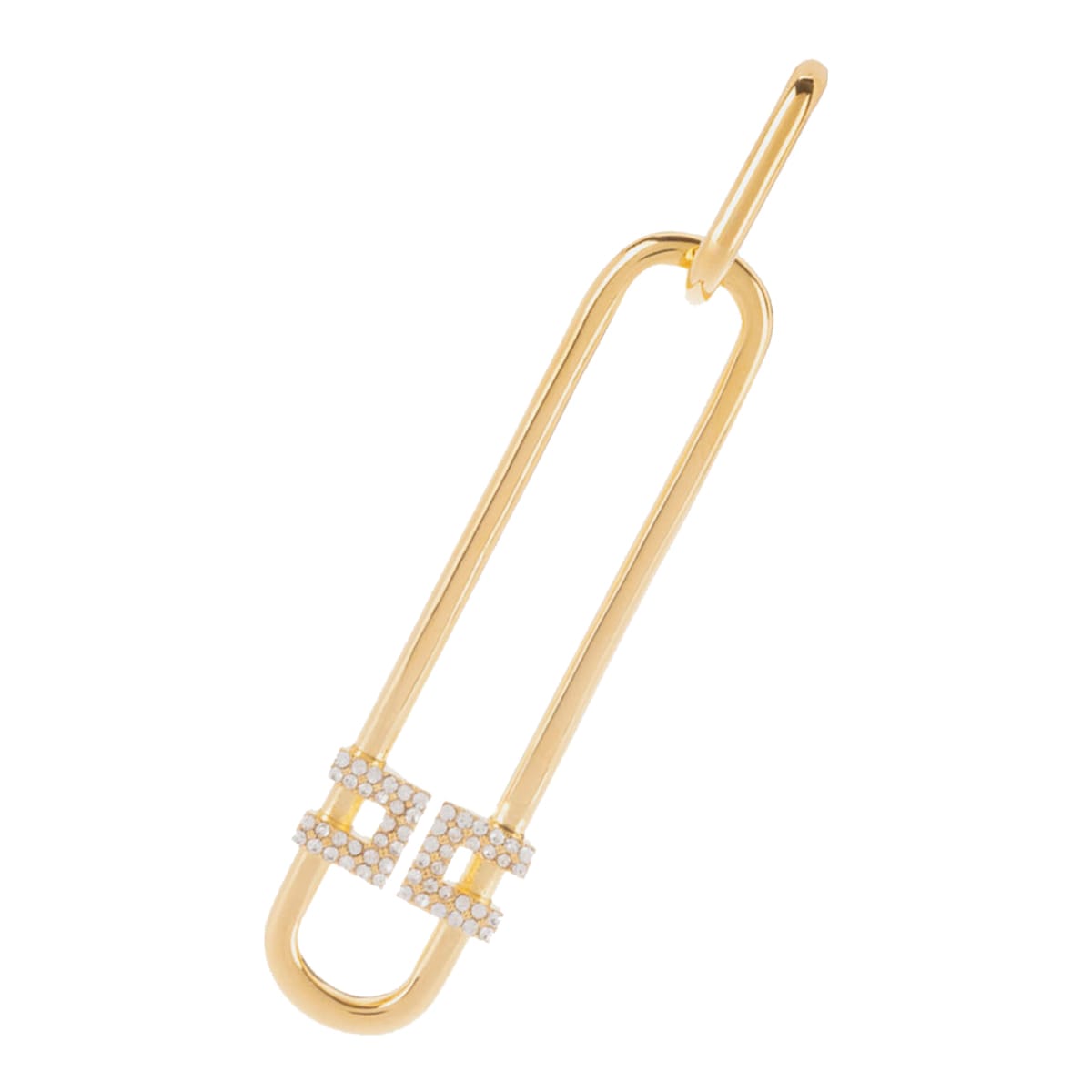 ELISABETTA FRANCHI STRASS AND LOGO EARRINGS