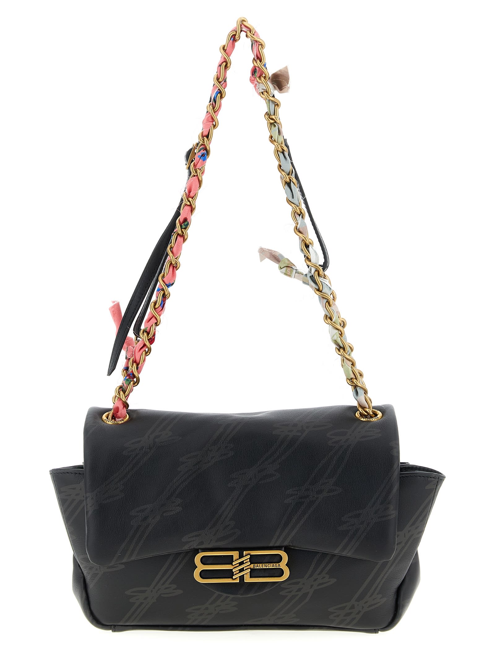Balenciaga Mini Shoulder Bag Chain Strap In Black