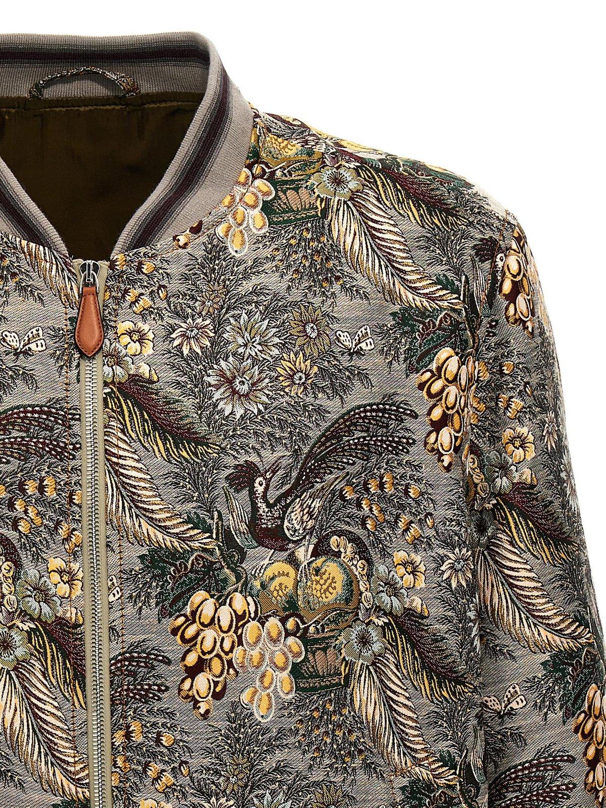 Shop Etro Paisley Printed Bomber Jacket In Multicolour