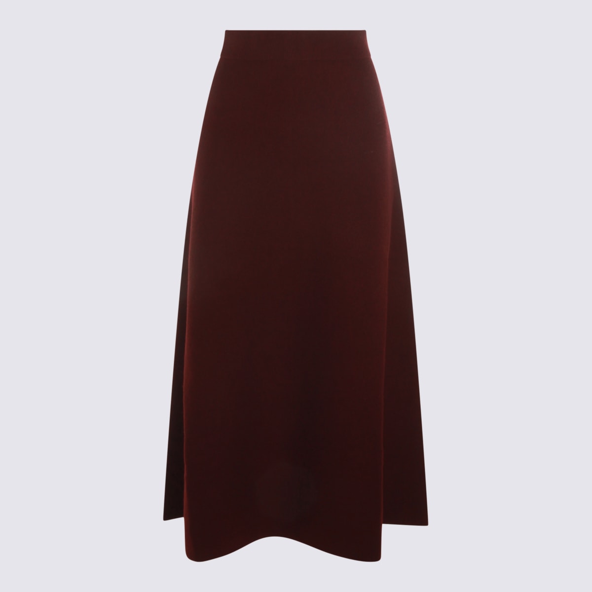 Max Mara Wool-cashmere Knitted Midi Skirt In Brown