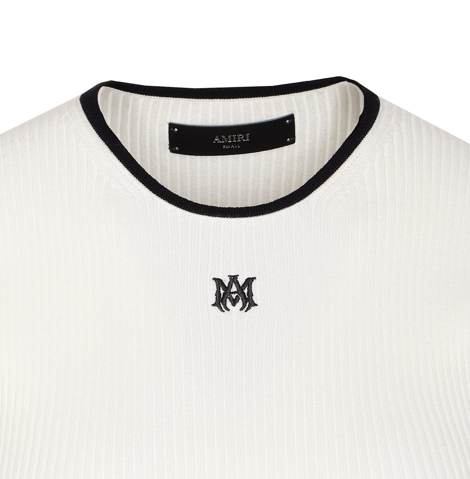Amiri Crewneck Crop Top Contrast Trim