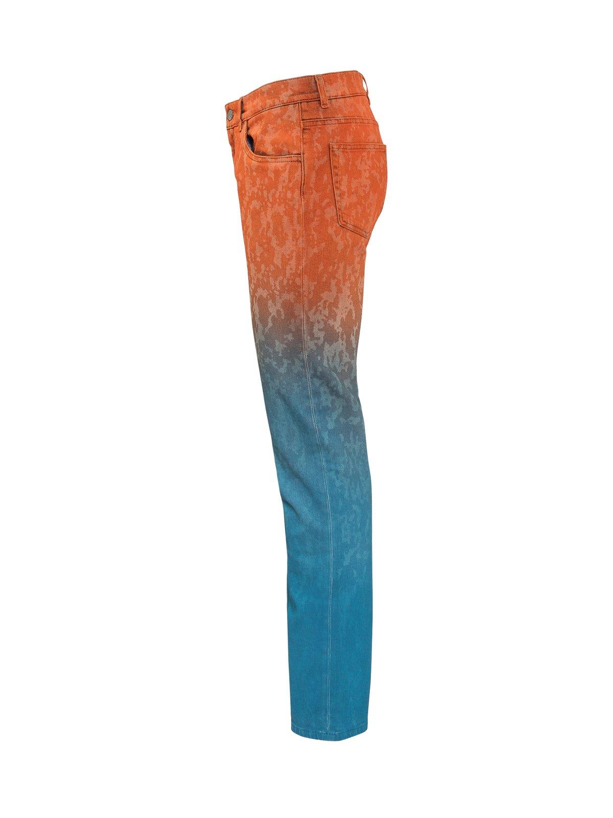 Dolce & Gabbana Multicolor Ombre Cotton Slim Fit Denim Jeans In Blue