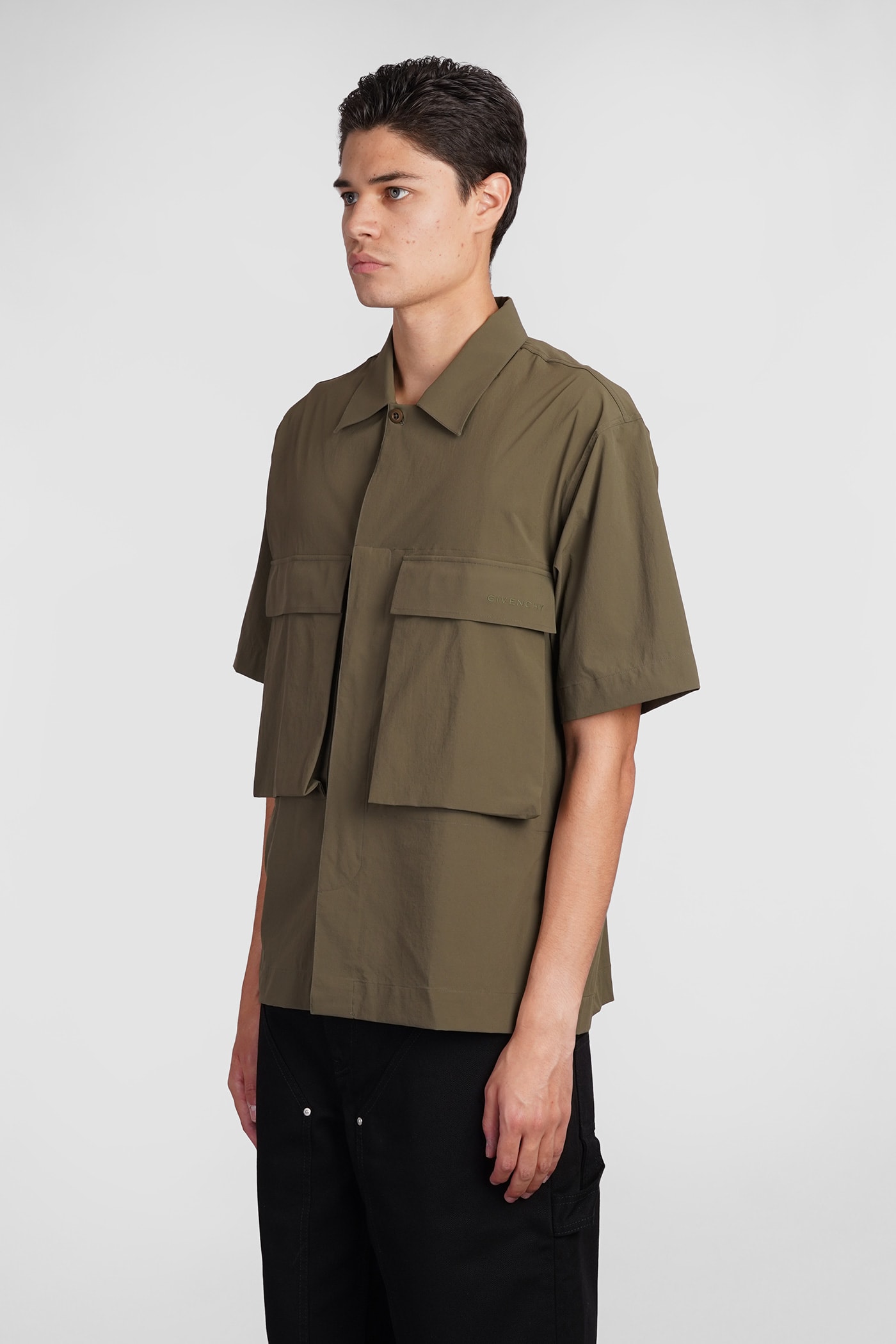 Shop Givenchy Shirt In Green Polyamide