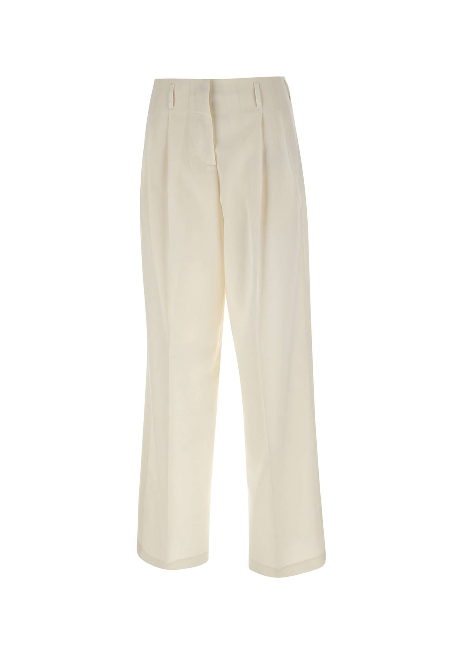 Shop Golden Goose Flavia Wool Trousers In White