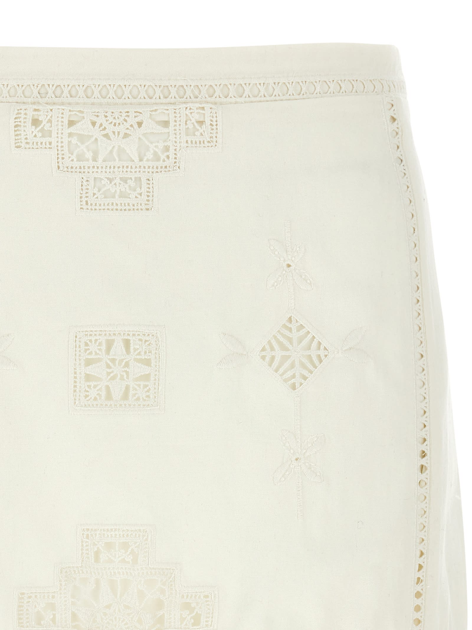 Isabel Marant Sandra Cotton Mini Skirt In White