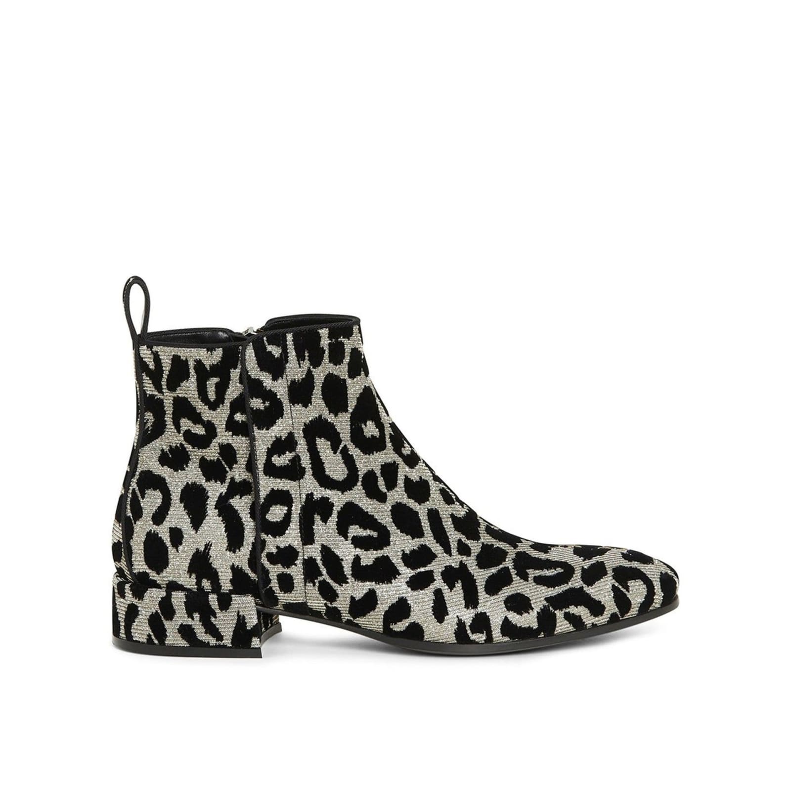 Shop Dolce & Gabbana Leopard Ankle Boots In Silver