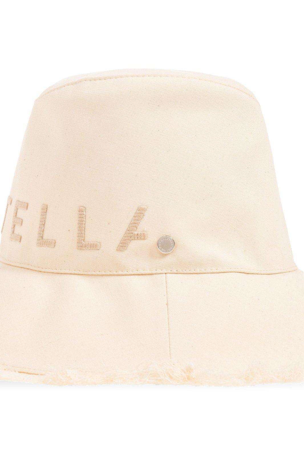 Shop Stella Mccartney Logo Embroidered Bucket Hat In White