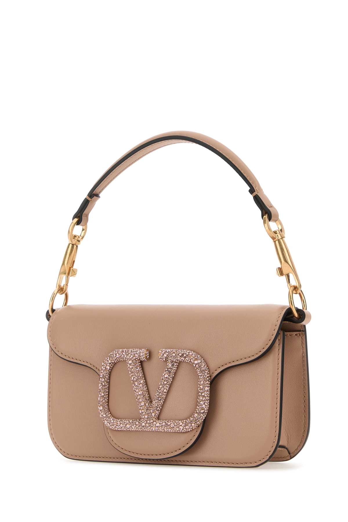Shop Valentino Powder Pink Leather Locã² Handbag In Rosecannellelightantiquerosevintage