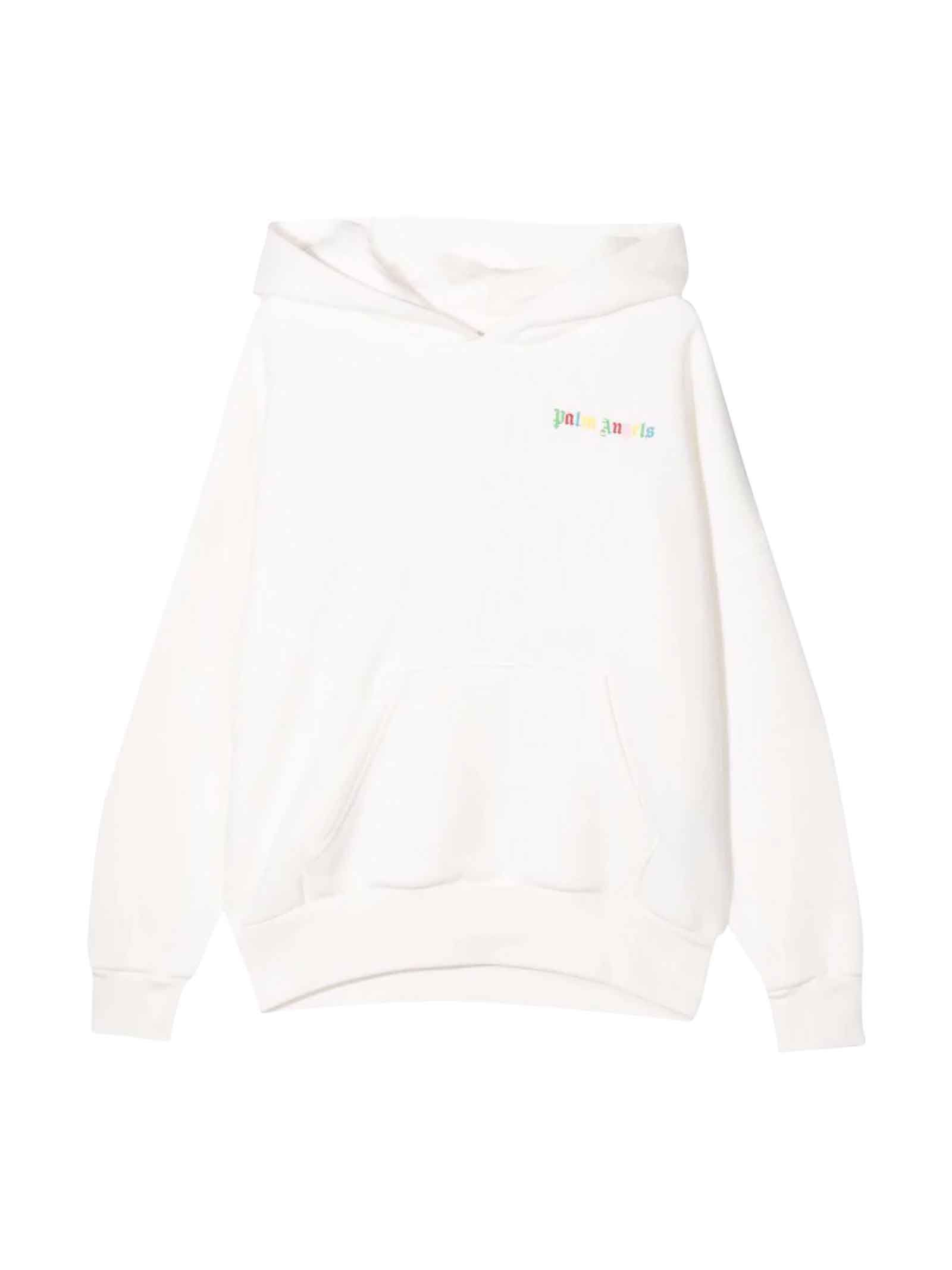 Palm Angels White Sweatshirt With Multicolor Print