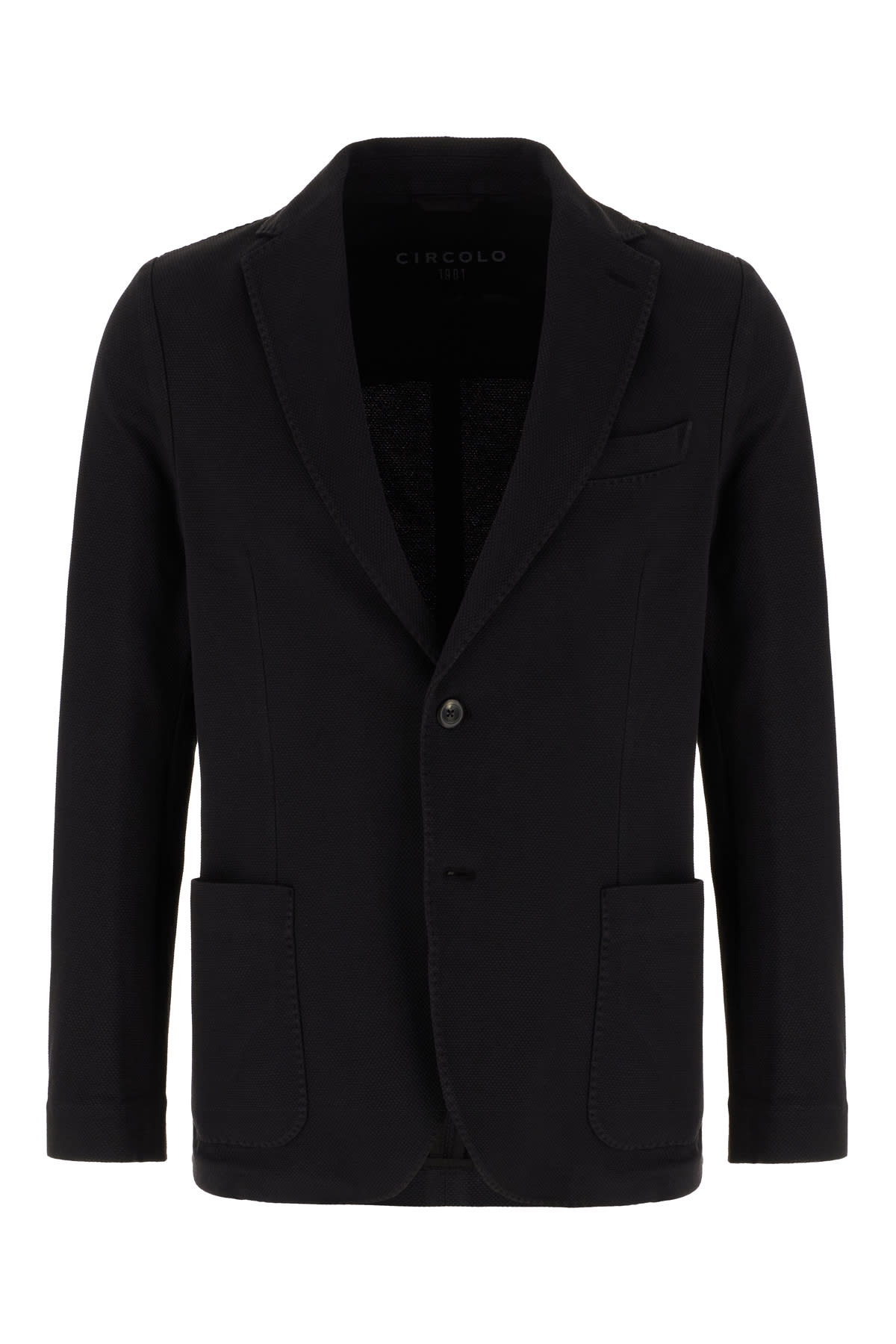 Black Stretch Cotton Blazer
