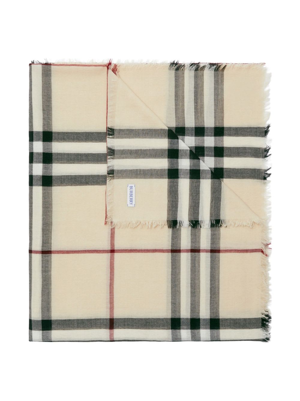 Burberry Giant Check Wool Scarf In White