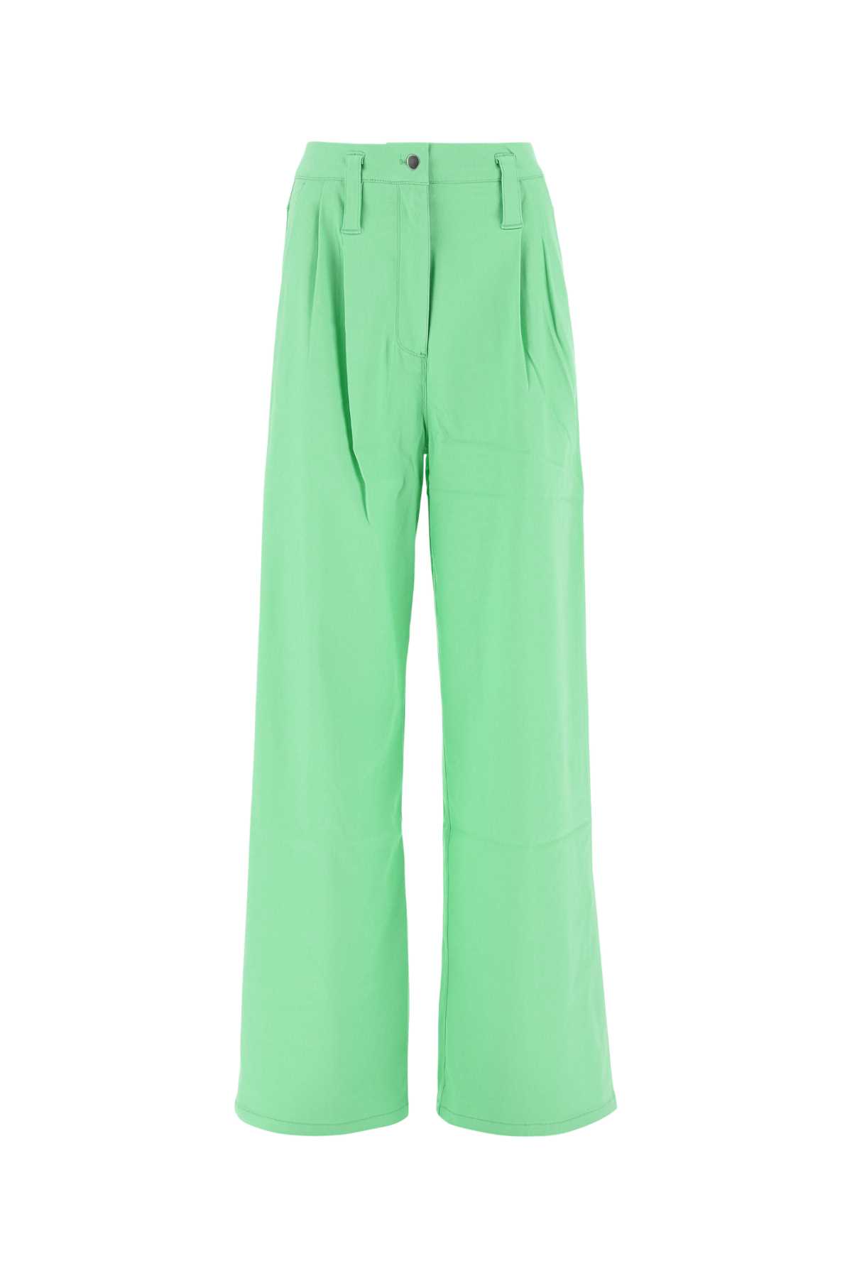 Fluo Green Stretch Viscose Blend Pants