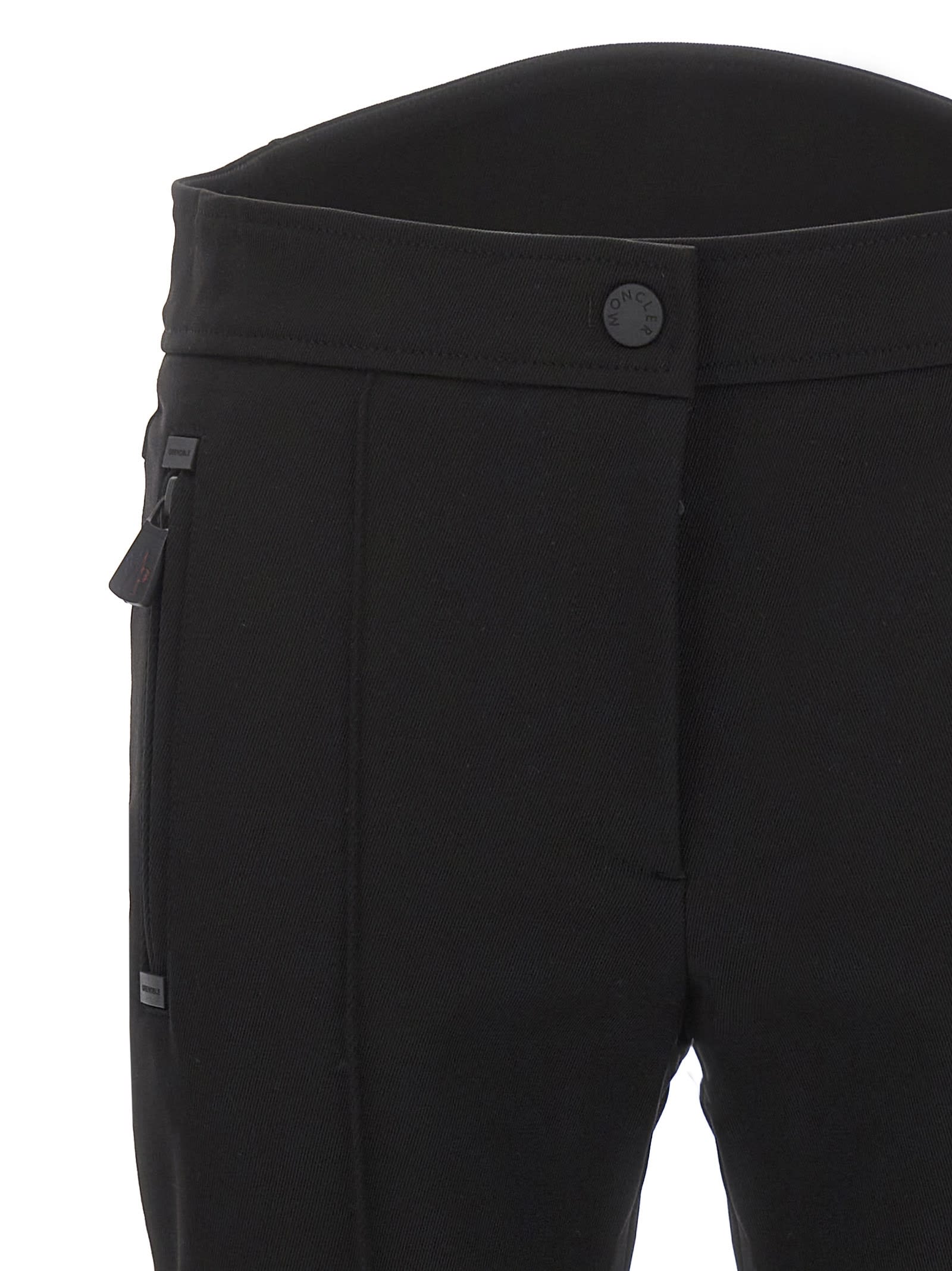 Shop Moncler Stretch Pants In Black