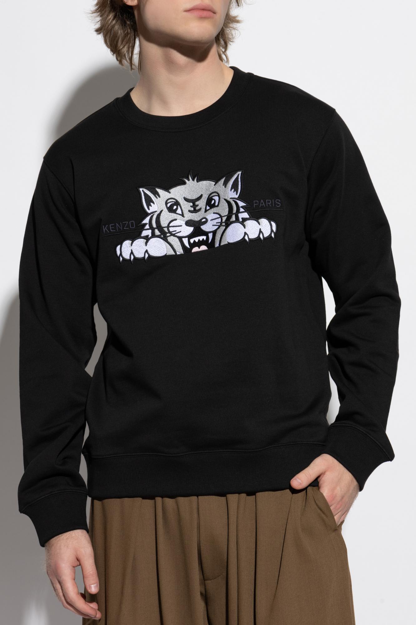 Kenzo Sweatshirt With A Distinctive Tiger Head In Black