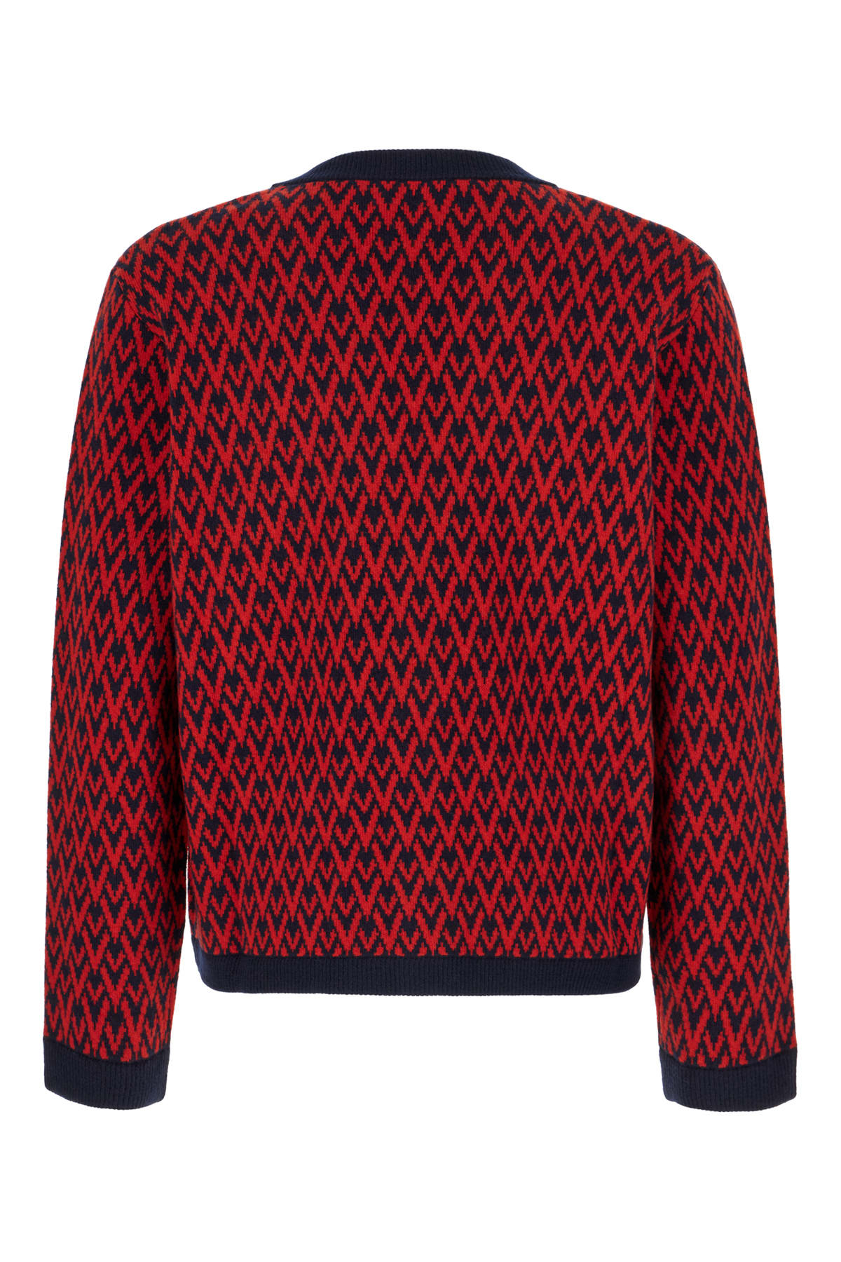 Valentino Cardigan With Toute La V Pattern In Red