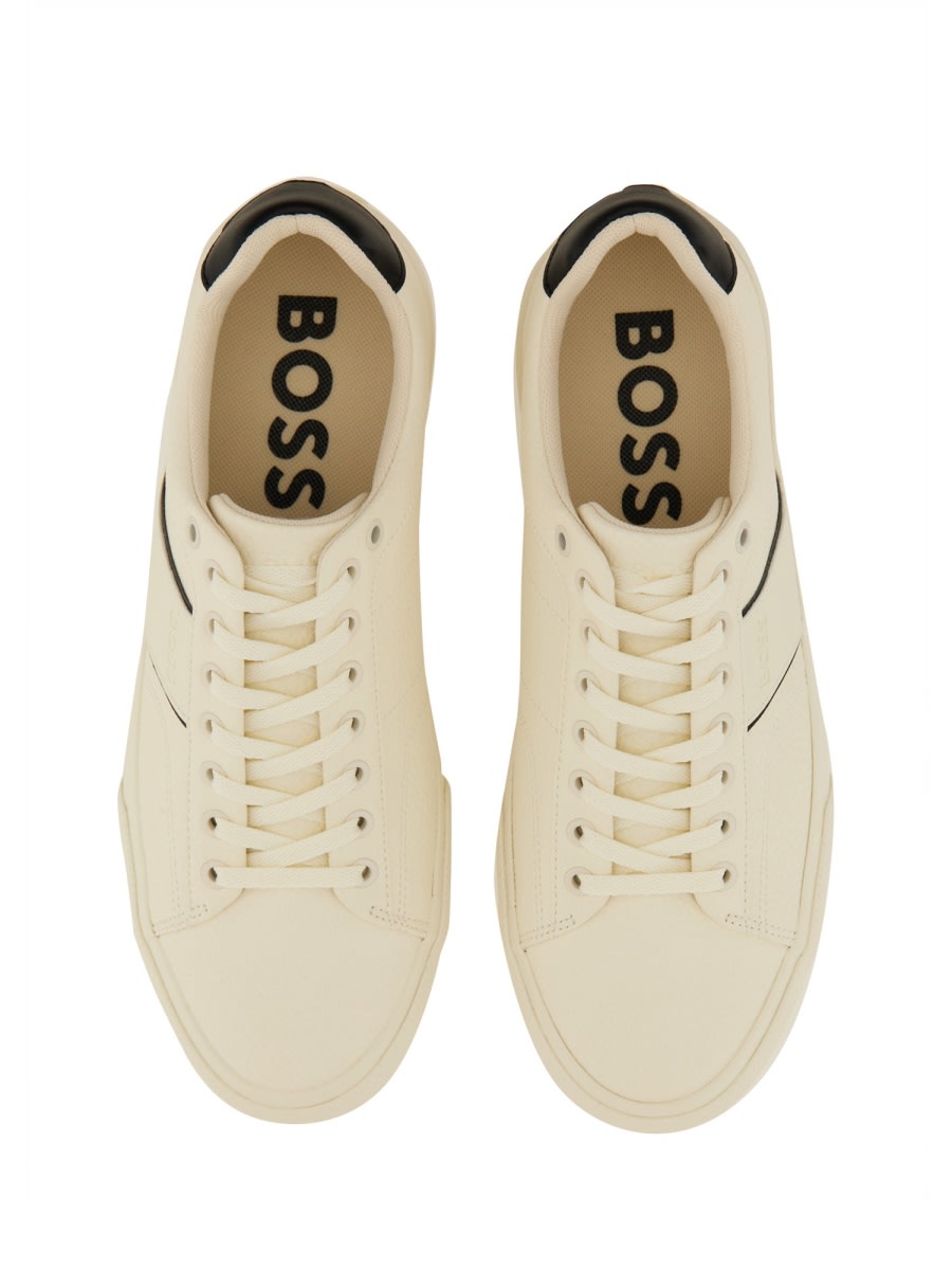 Hugo Boss Boss Men Leather Sneaker In White