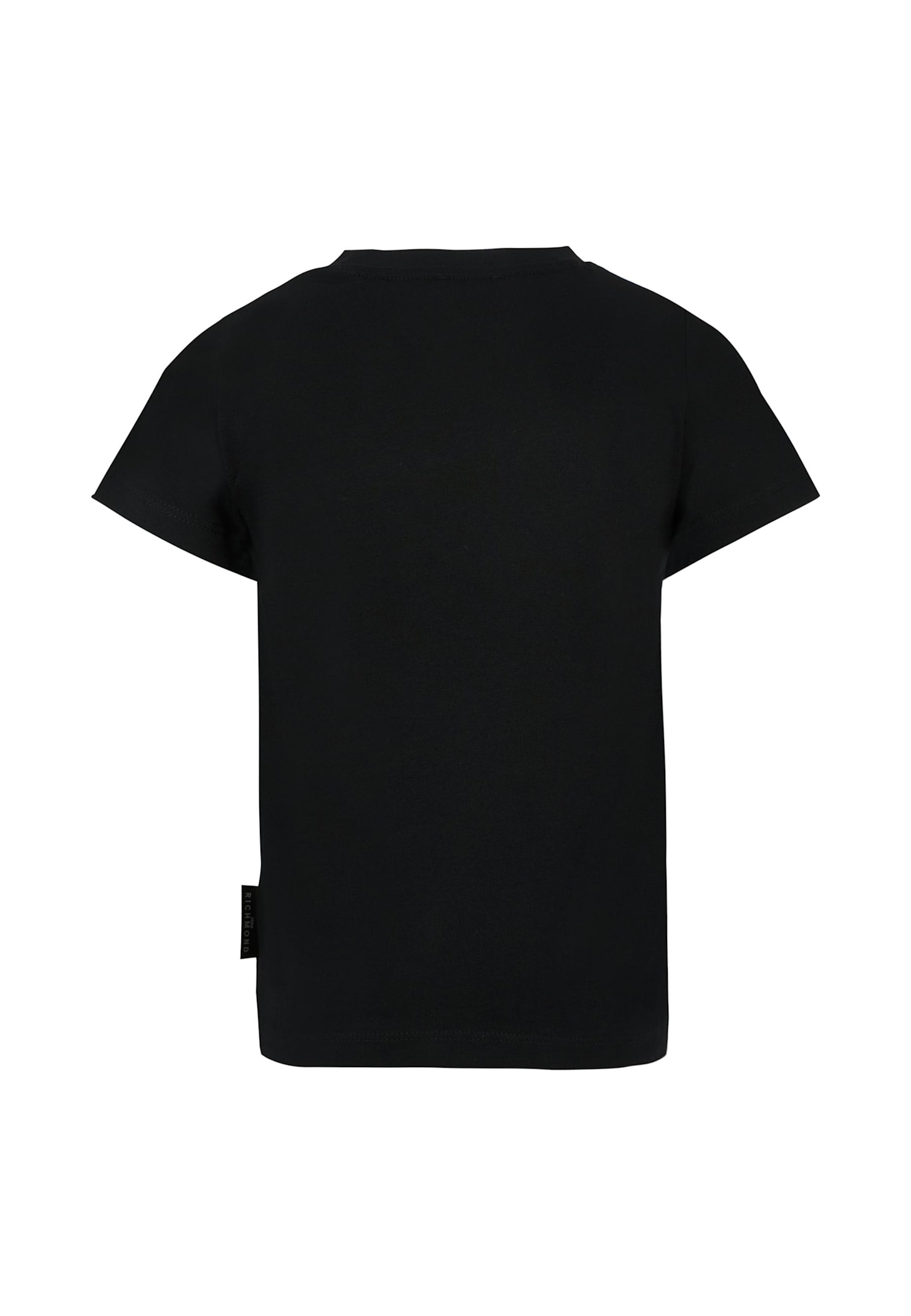 Richmond Black T-shirt For Kids With Logo In Black