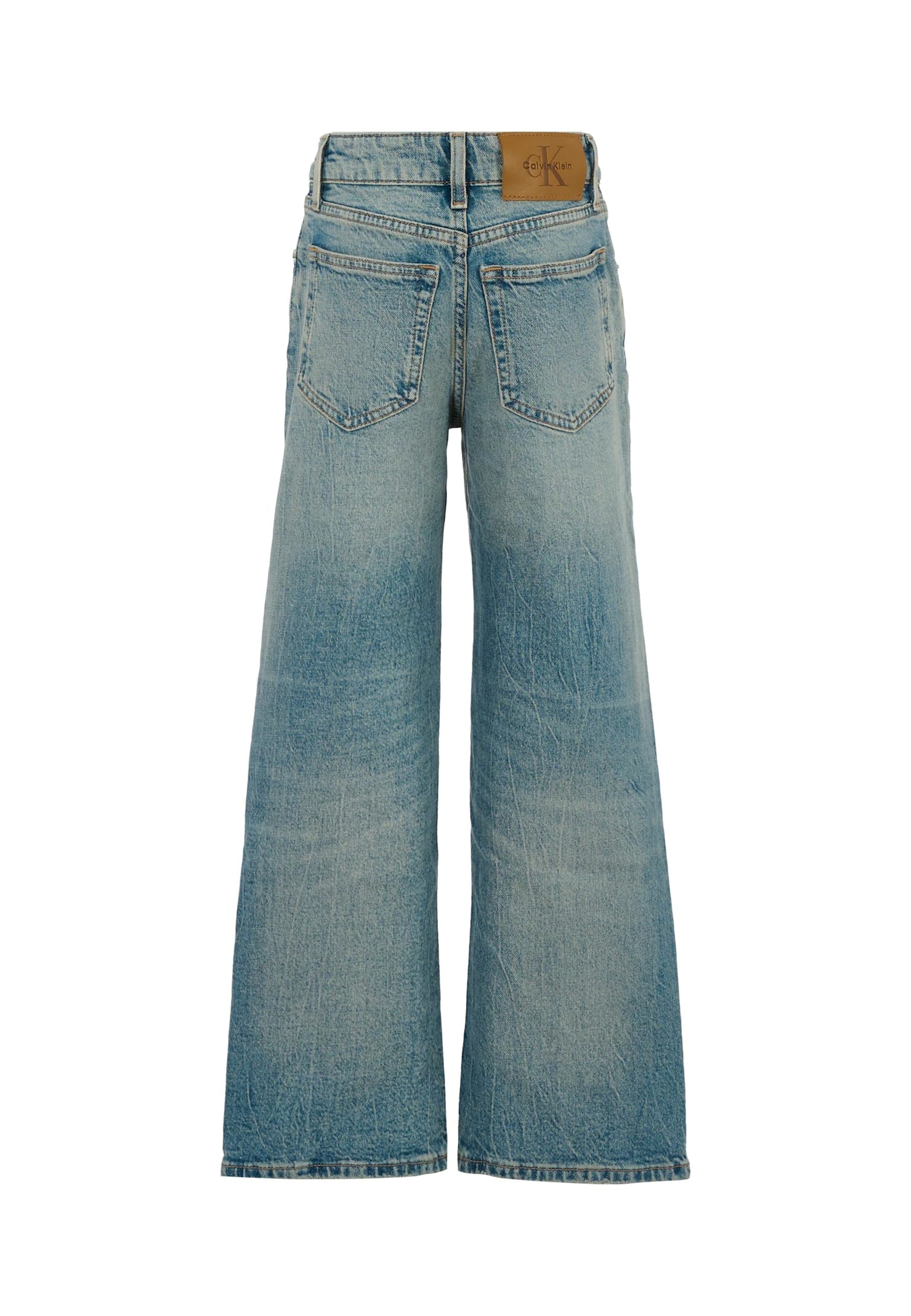 Calvin Klein Denim Jeans For Boy With Logo In Blue