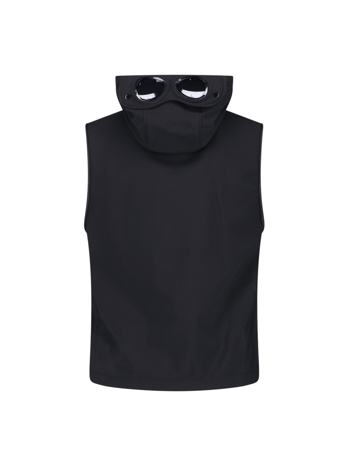 C.p. Company Mens Sleeveless Jacket With Integrated Goggles And High Collar In Black